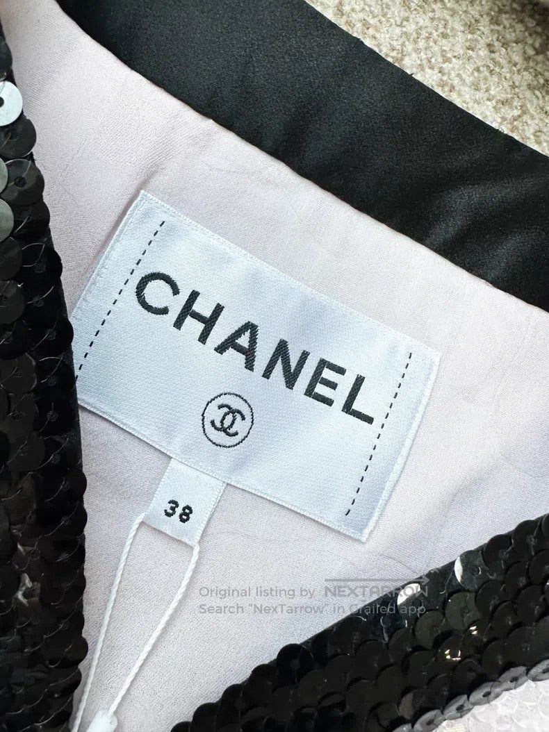 Chanel Chanel Full-body sequin two-pocket black sequin rolled-edg Size XS / US 0-2 / IT 36-38 - 3 Thumbnail