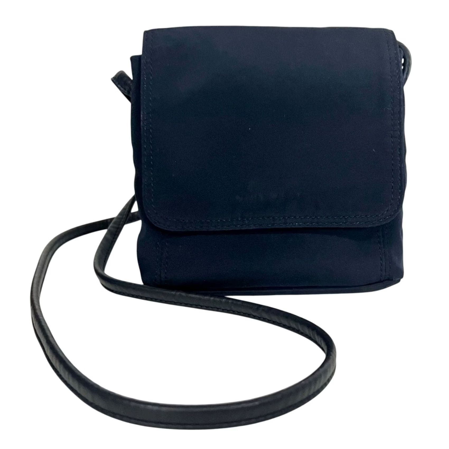 Nine West VINTAGE Nine West Nylon Crossbody Mini Purse Sleek Slim Shoulder Bag Womens 90s Blue 5x6x2.5in Bag Width x Height x Depth Magnetic Closure Size ONE SIZE - 2 Thumbnail