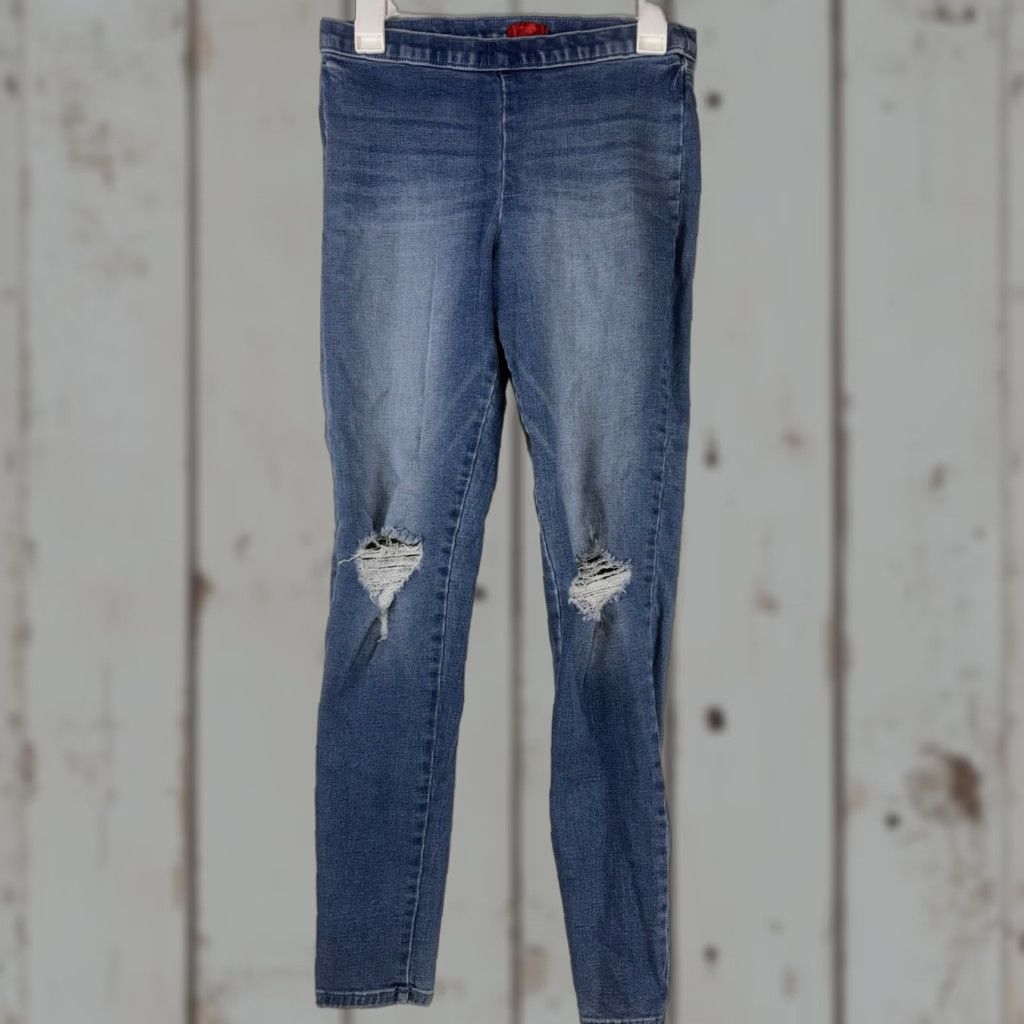 Vintage Jennifer Lopez Lt Wash Distressed Pull On Skinny Jeans Womens Size 6 Size 28" / US 6 / IT 42 - 1 Thumbnail