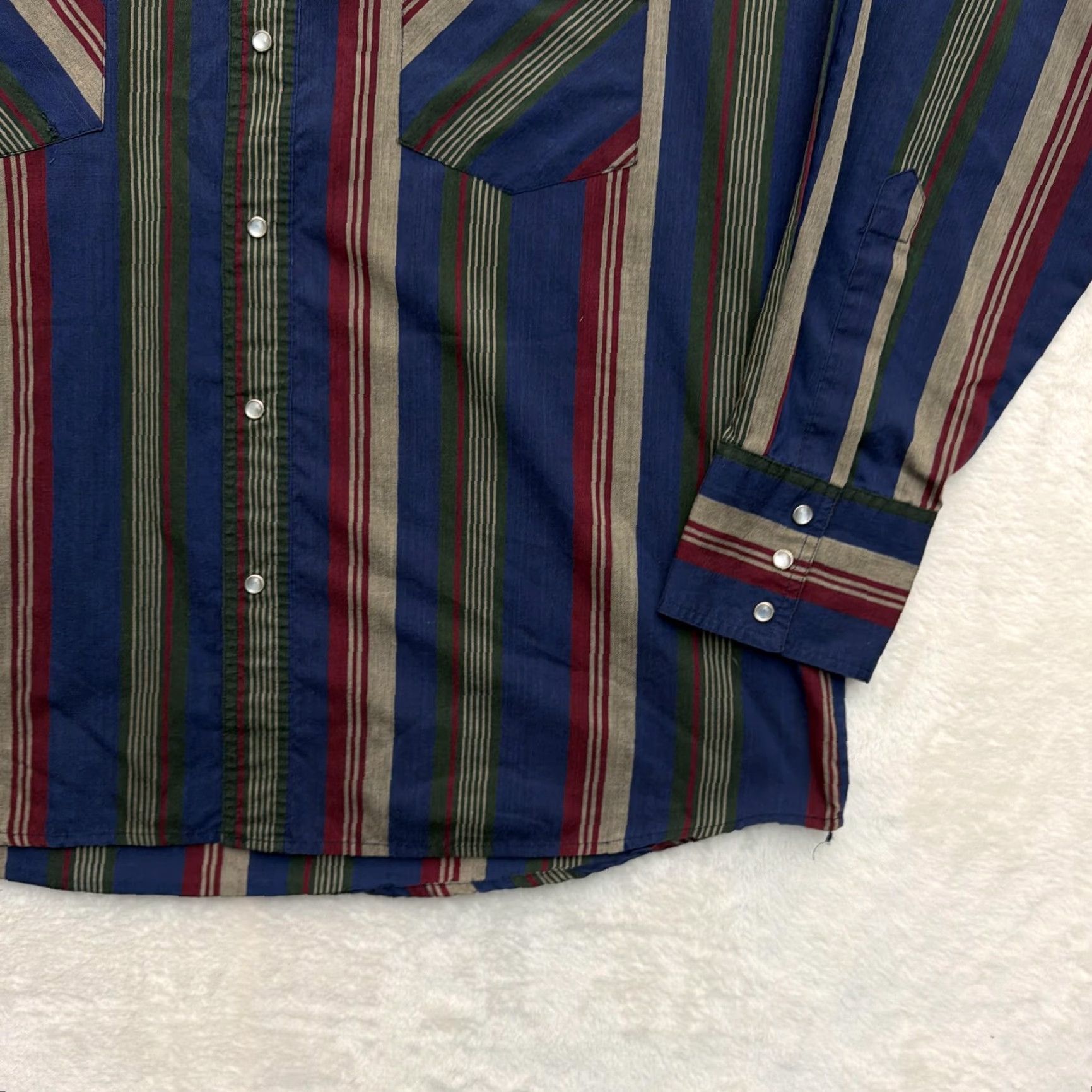 CO Western Plains Trading Co Shirt Mens 2XL Blue Striped Western Snap Long Sleeve Size US XXL / EU 58 / 5 - 5 Thumbnail