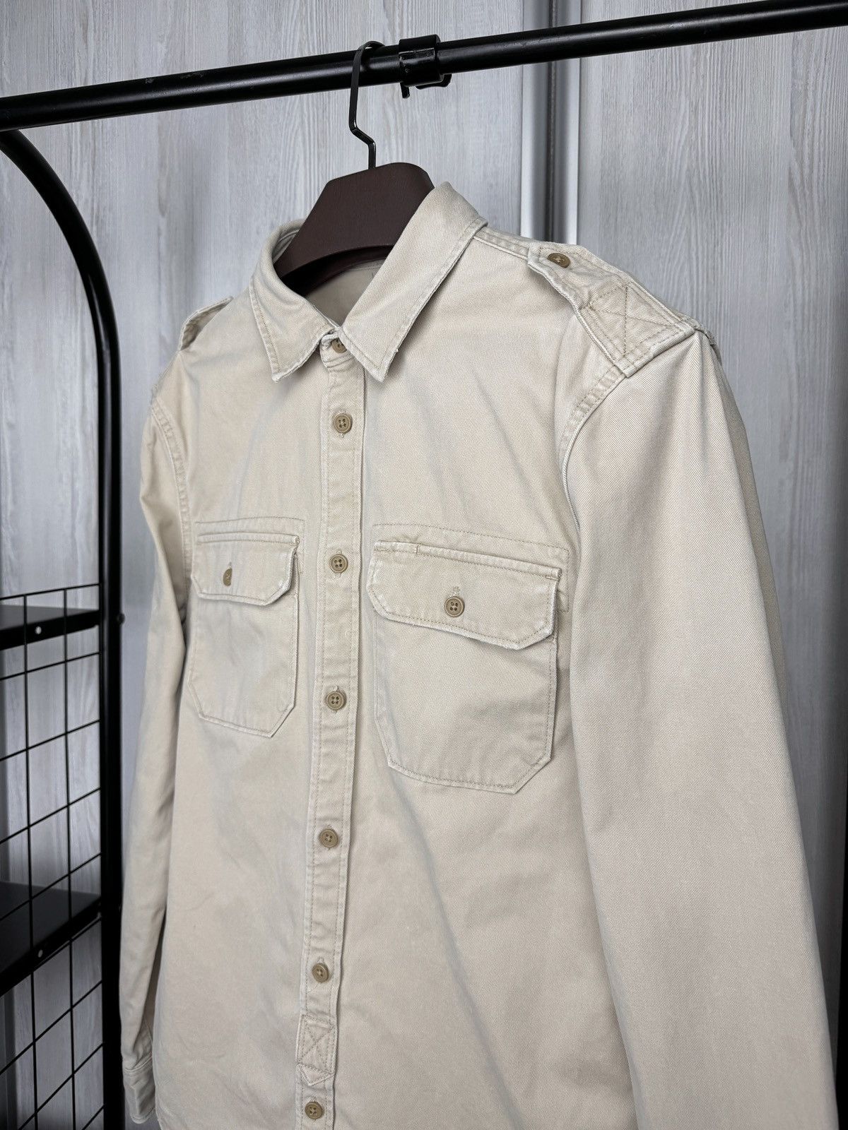 Allsaints Allsaints Spitalfields Cotton Beige Button Up Convoy Shirt L Size US L / EU 52-54 / 3 - 4 Thumbnail