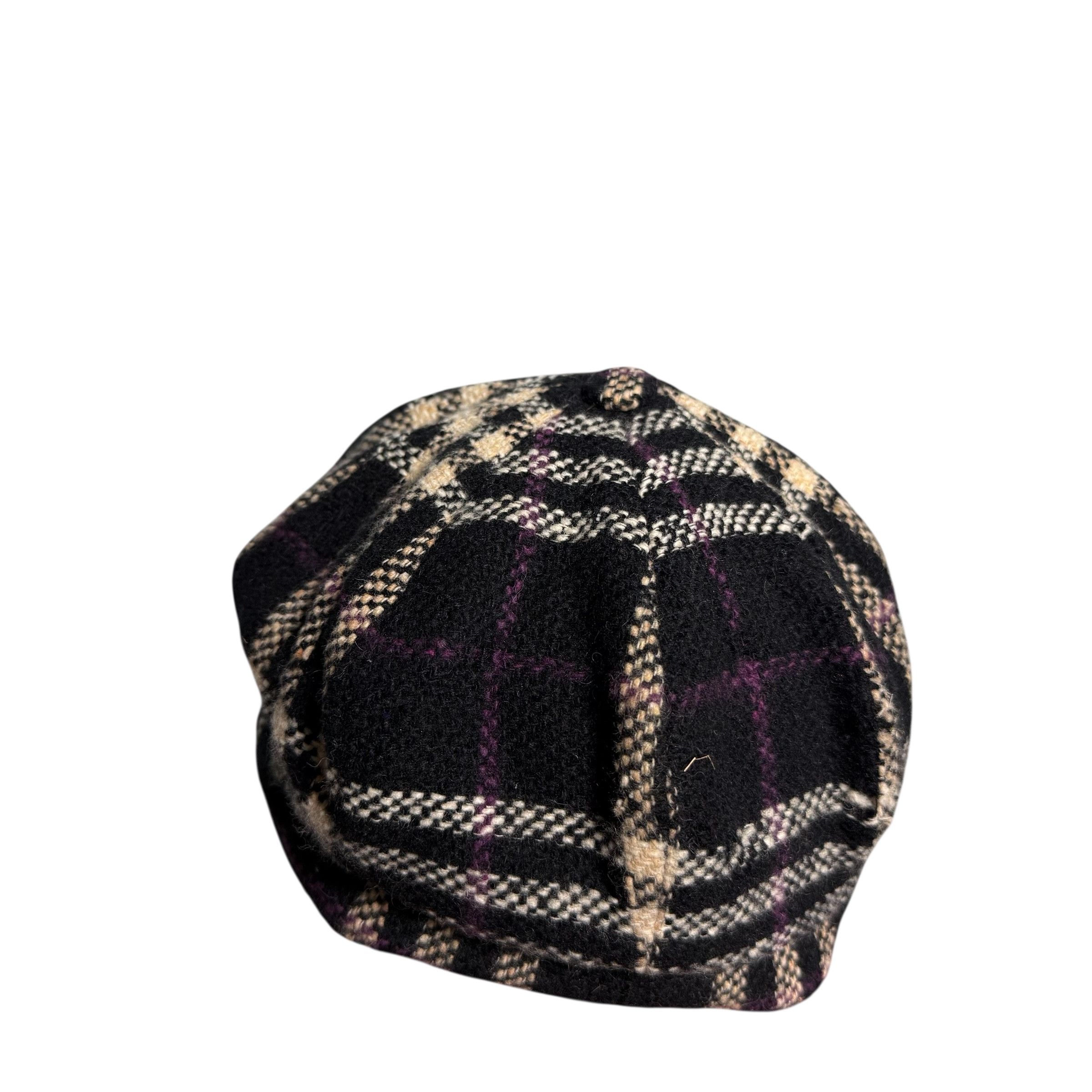 Burberry 🔥RARE🔥Vintage Burberry London Tweed Plaid Newboys Cap Size ONE SIZE - 6 Thumbnail