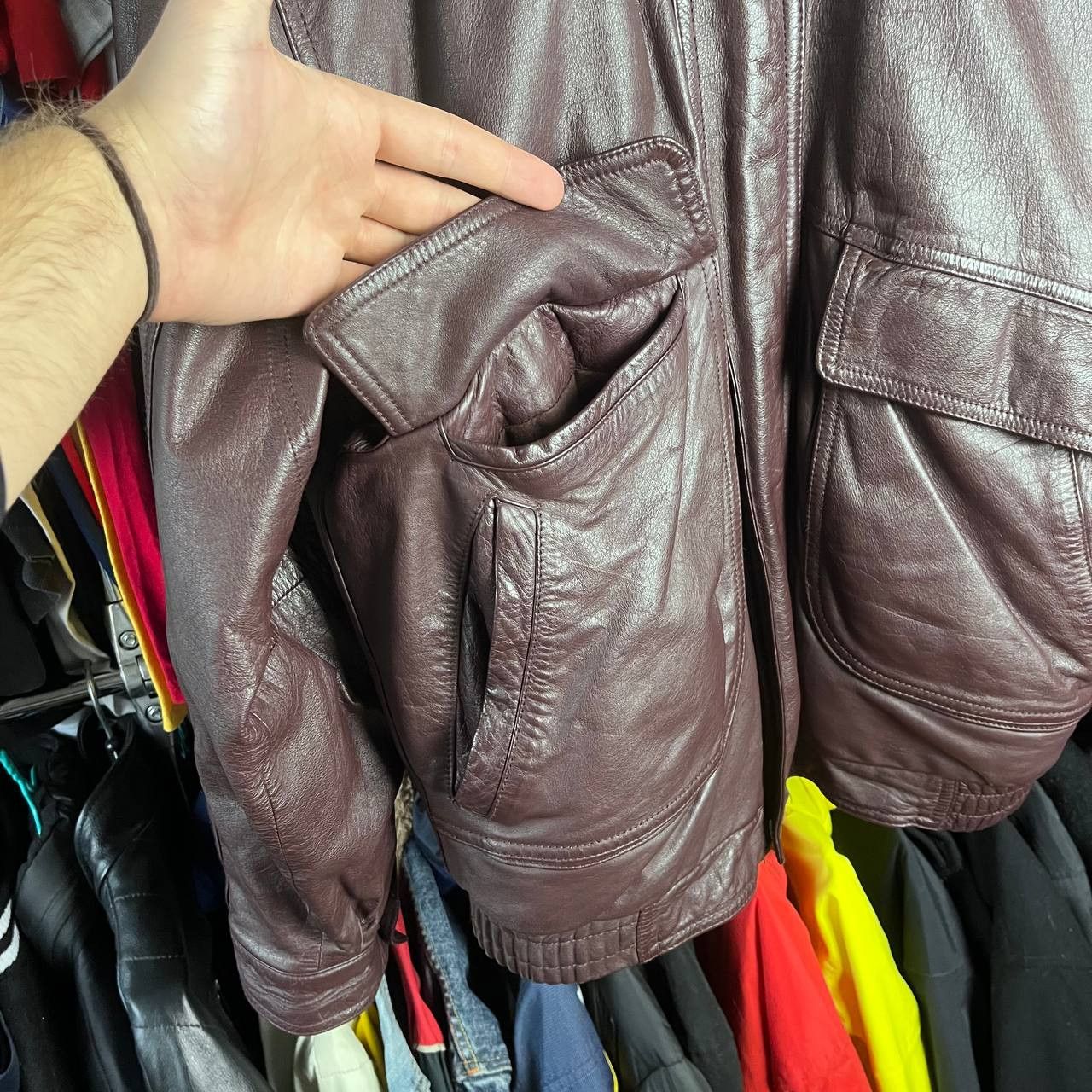 Vintage Vintage St Michael Real Leather Biker Brown Bomber Jacket Size US M / EU 48-50 / 2 - 7 Thumbnail