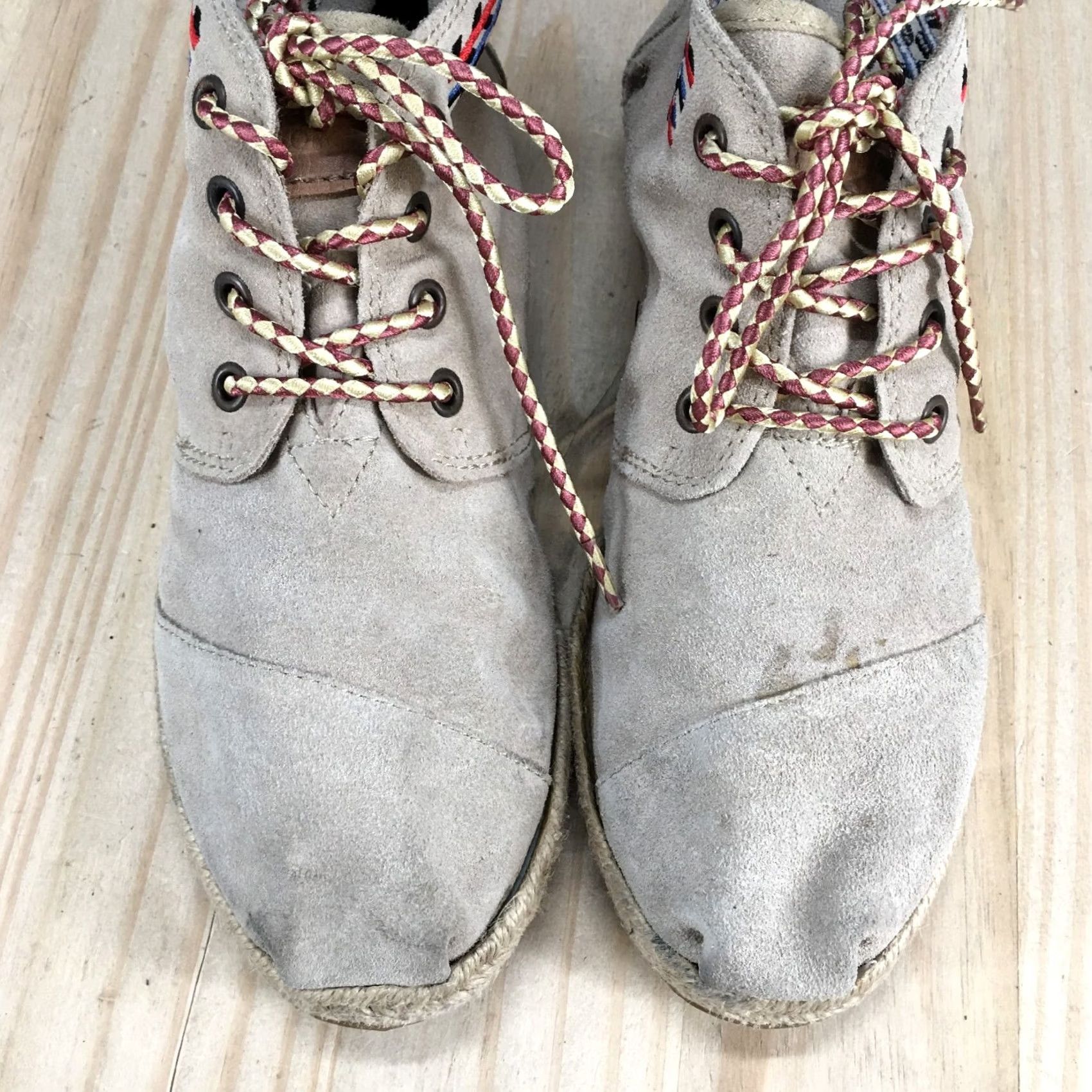 Toms Toms Boots Womens 8 Espadrille Flats Lace Up Desert Chukka 311211 Brown Suede Size US 8 / IT 38 - 6 Thumbnail