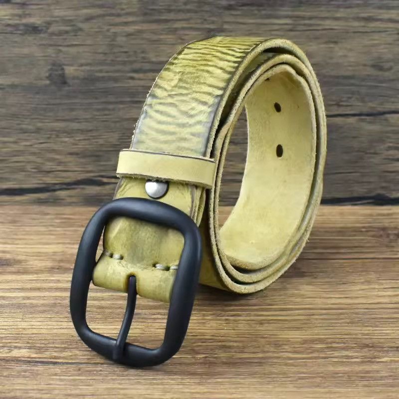 Genuine Leather Genuine Real Leather Vintage Style Washed Belt Size ONE SIZE - 3 Thumbnail