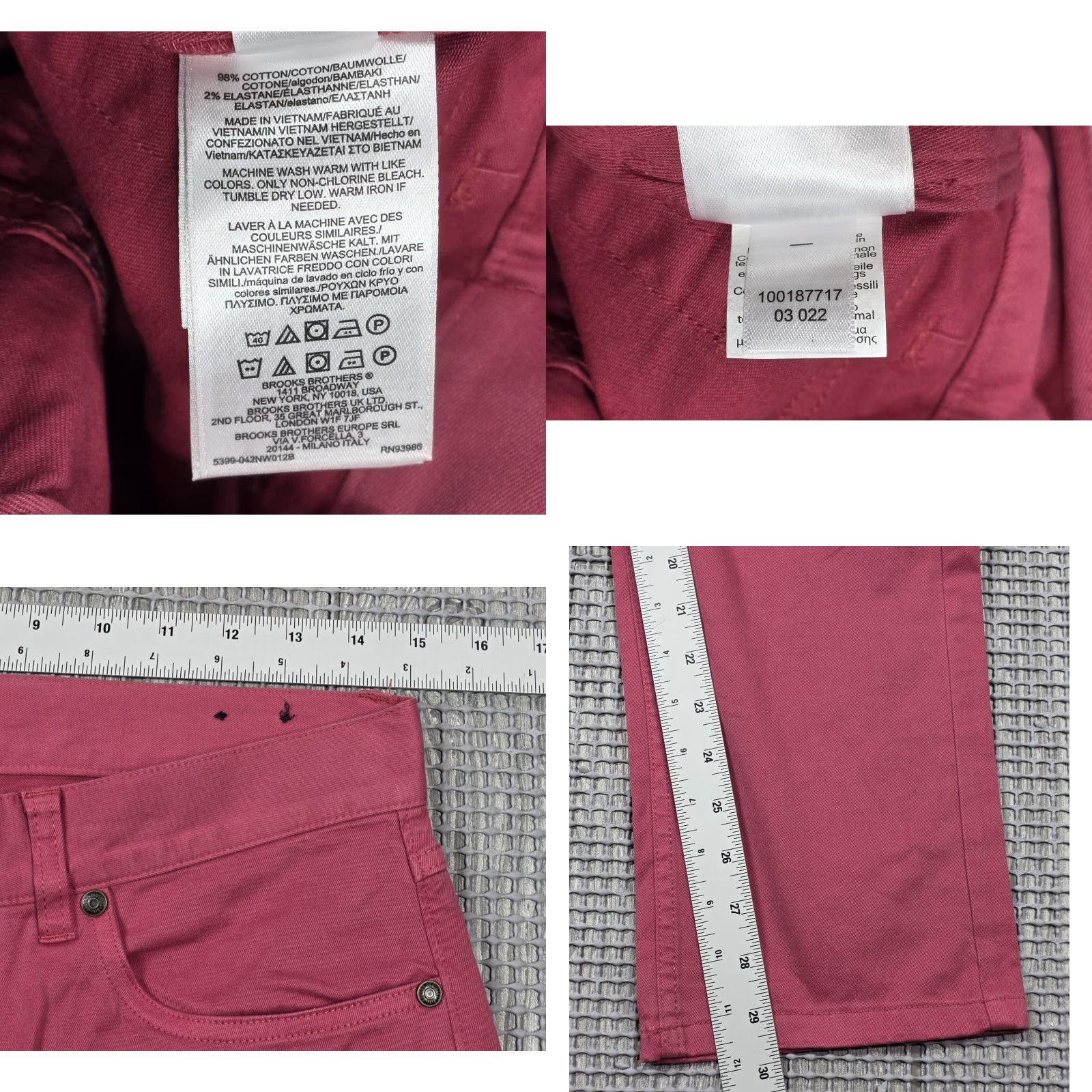 Brooks Brothers Brooks Brothers Twill Pants Mens 30x30 Pink Straight Leg 5 Pocket Stretch Chino Pants Mens Regular Pink 5-Pocket Brooks Brothers Cotton Spandex Size US 30 / EU 46 - 9 Thumbnail