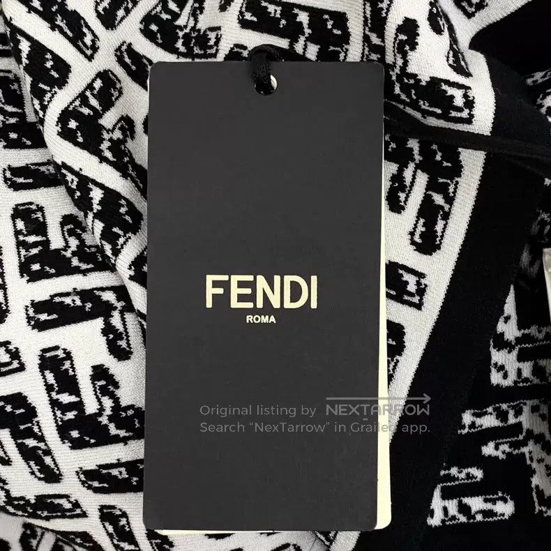 Fendi Fendi Black and White Color-Blocked Double F Full Print Co Size XXS / US 00 / IT 34 - 7 Thumbnail