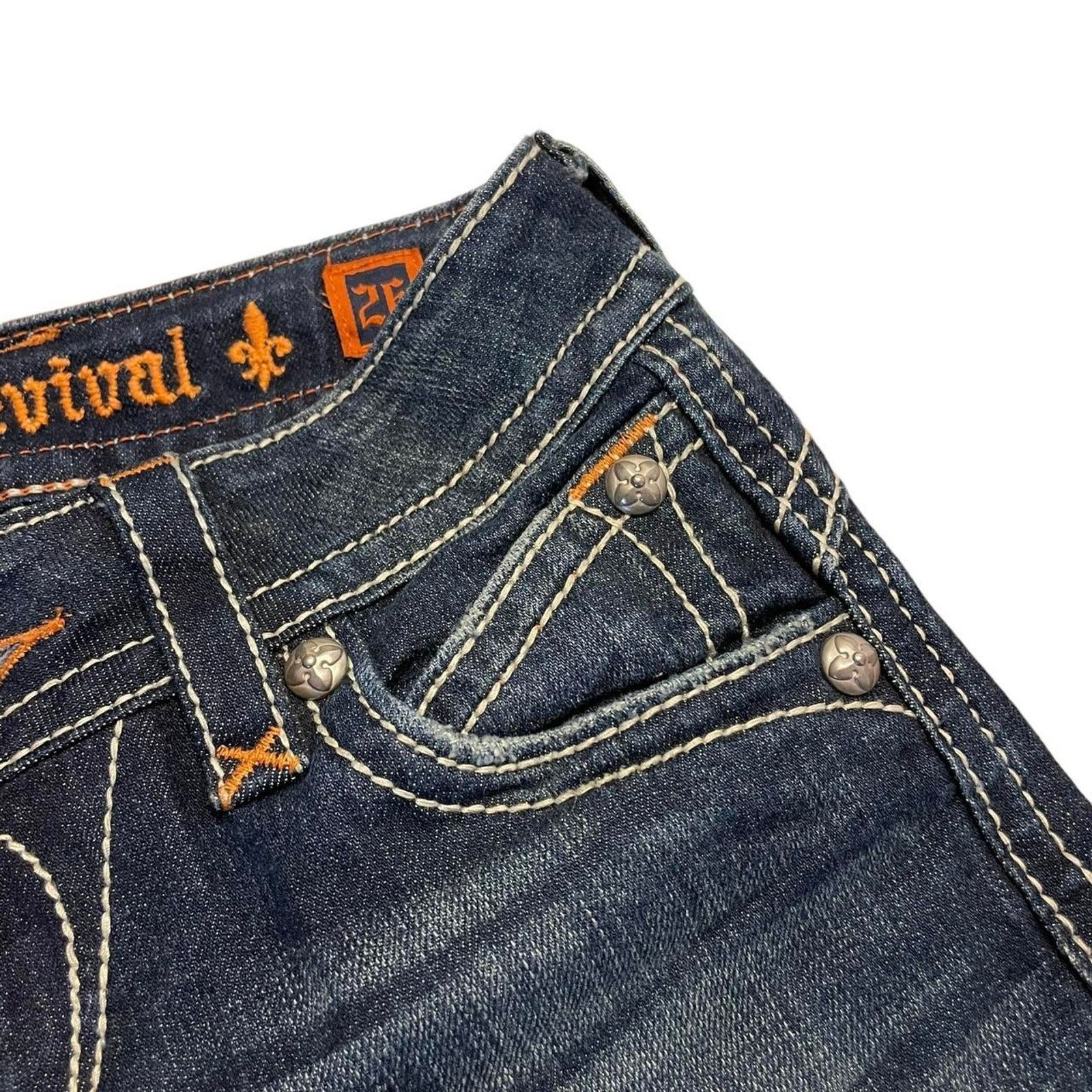 Rock Revival VTG Y2K Rock Revival bootcut jeans FLEUR DE LIS pockets 26 Size 26" / US 2 / IT 38 - 6 Thumbnail
