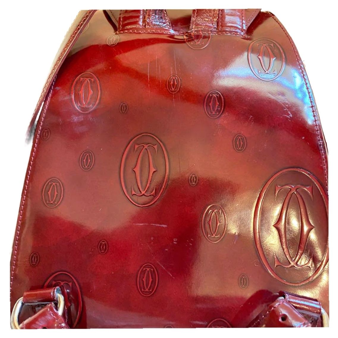 Cartier Cartier Happy Birthday Backpack Women Medium Bordeaux Logo Leather Oval Bag Size ONE SIZE - 4 Thumbnail