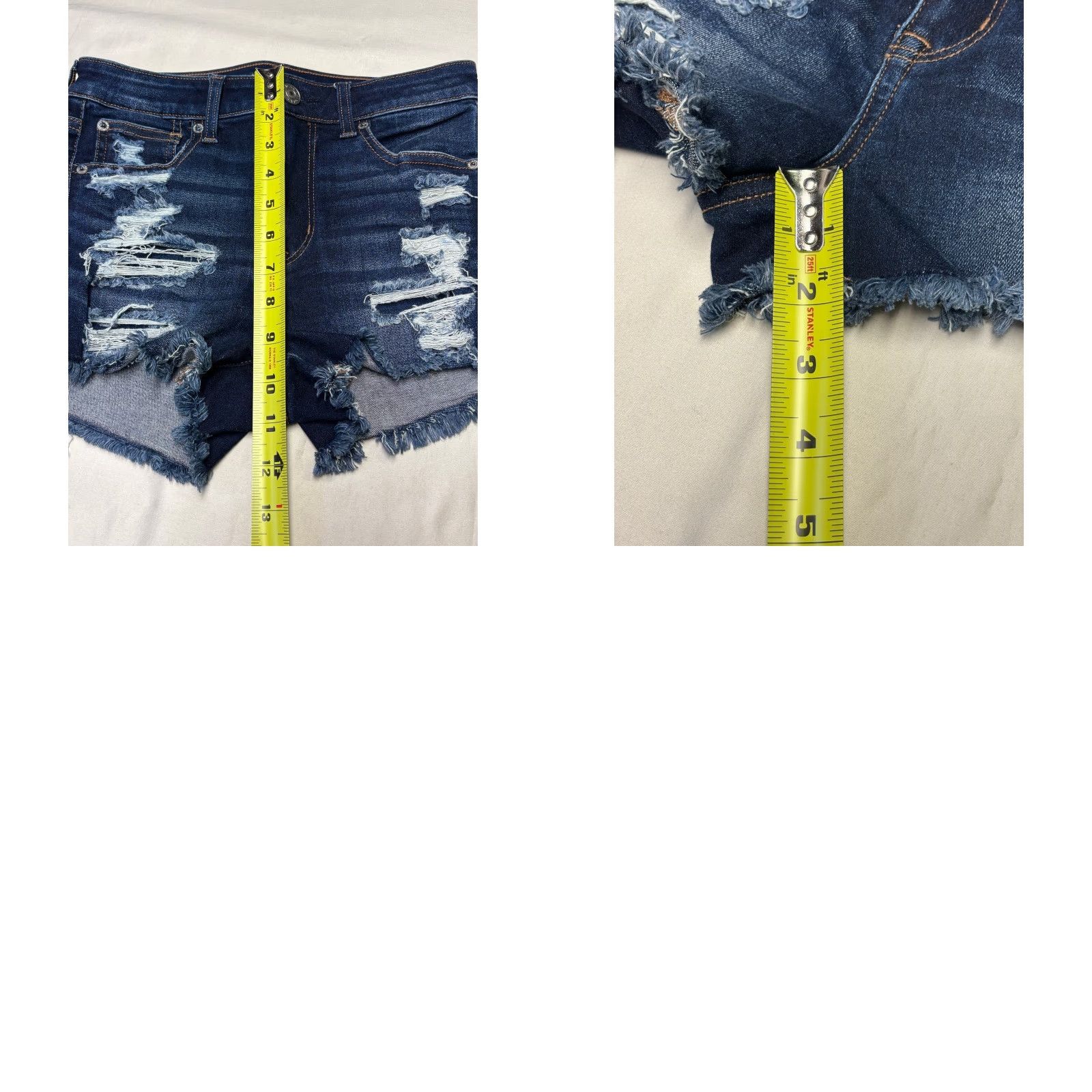 American Eagle Outfitters NWT American Eagle Hi-Rise Shortie Distressed Denim Shorts Dark Wash Sz 2 W28 L2 Size 27" / US 4 / IT 40 - 9 Thumbnail