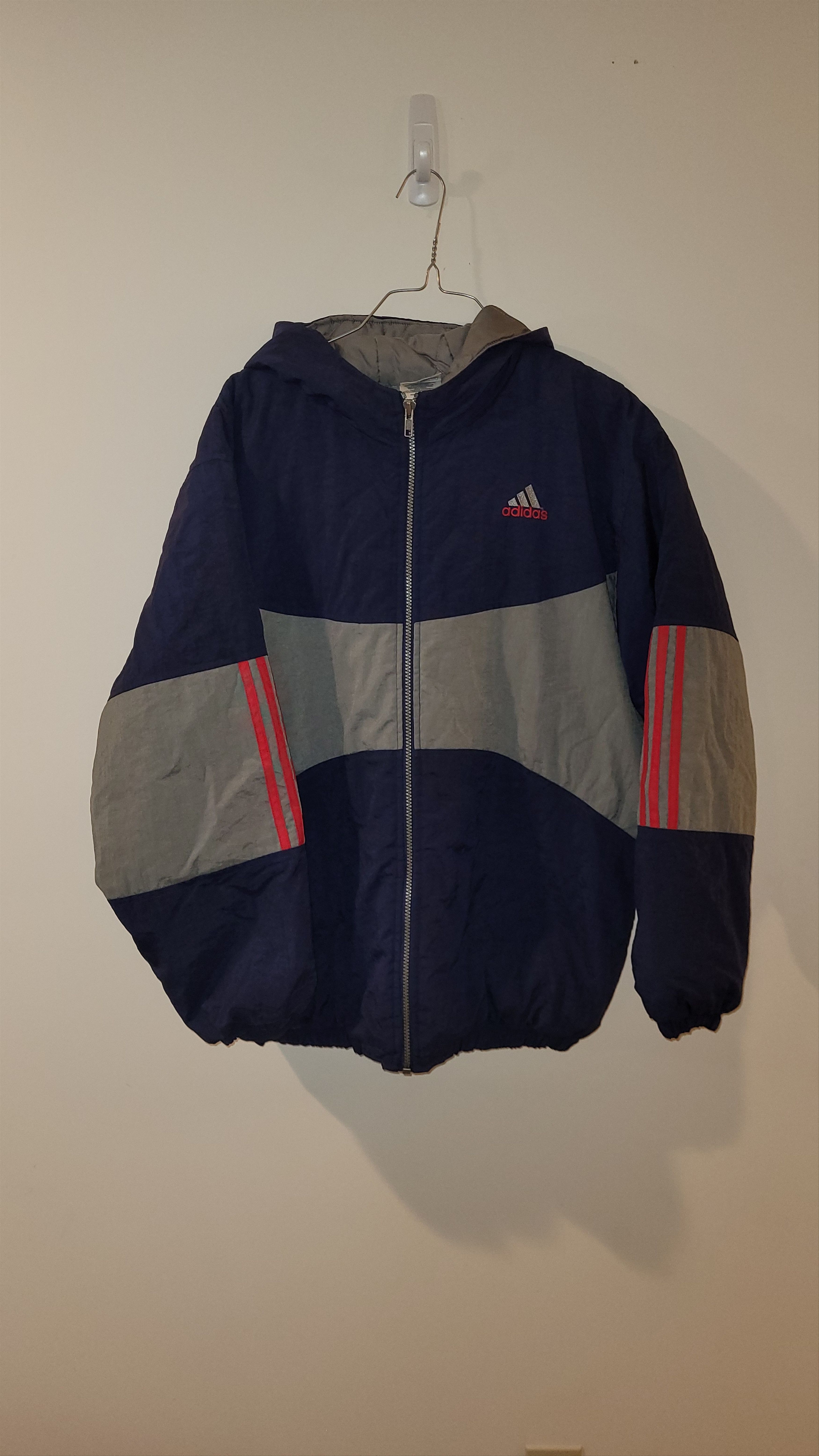 Vintage ADIDAS EQUIPMENT 3 Stripes Side Sportswear Long Parka Coat Jacket