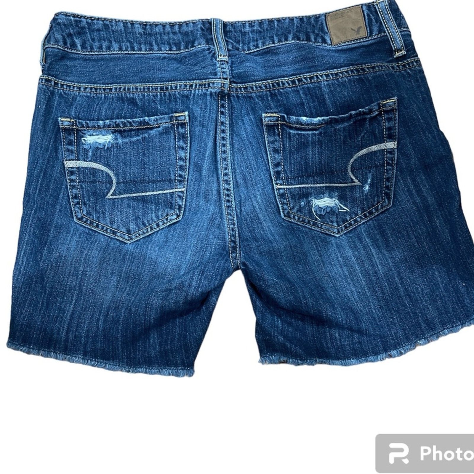 American Eagle Outfitters AMERICAN EAGLE Live Your Life Distressed Denim Shorts Sz 2 Size 26" / US 2 / IT 38 - 3 Thumbnail