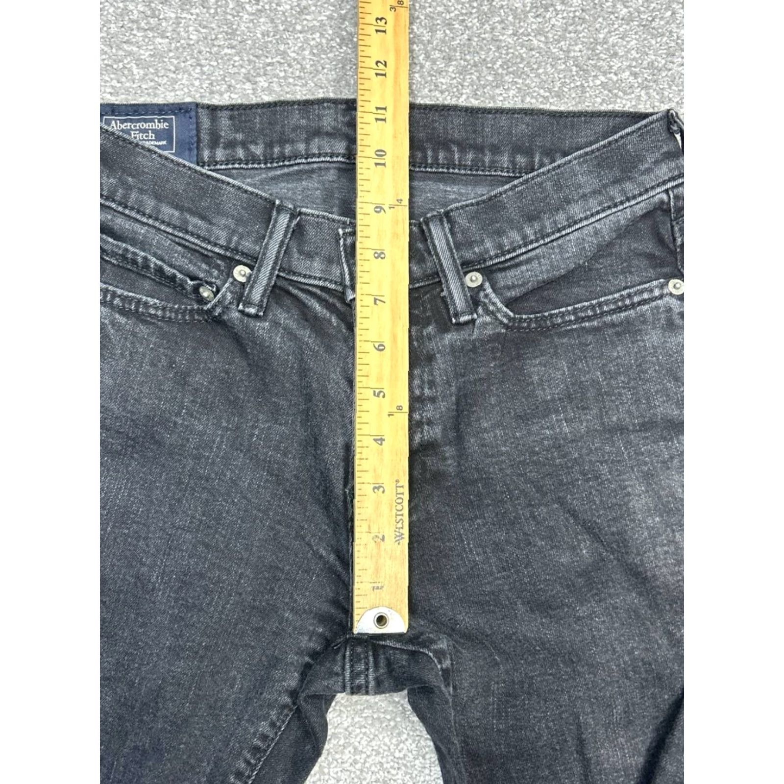 Abercrombie & Fitch Abercrombie & Fitch Langdon Skinny Stretch Jeans Mens 28 Black Low Rise 28x27 Jeans Mens Black Skinny 28 27 Vintage No Pattern Solid 5-Pocket Denim Size US 28 / EU 44 - 5 Thumbnail