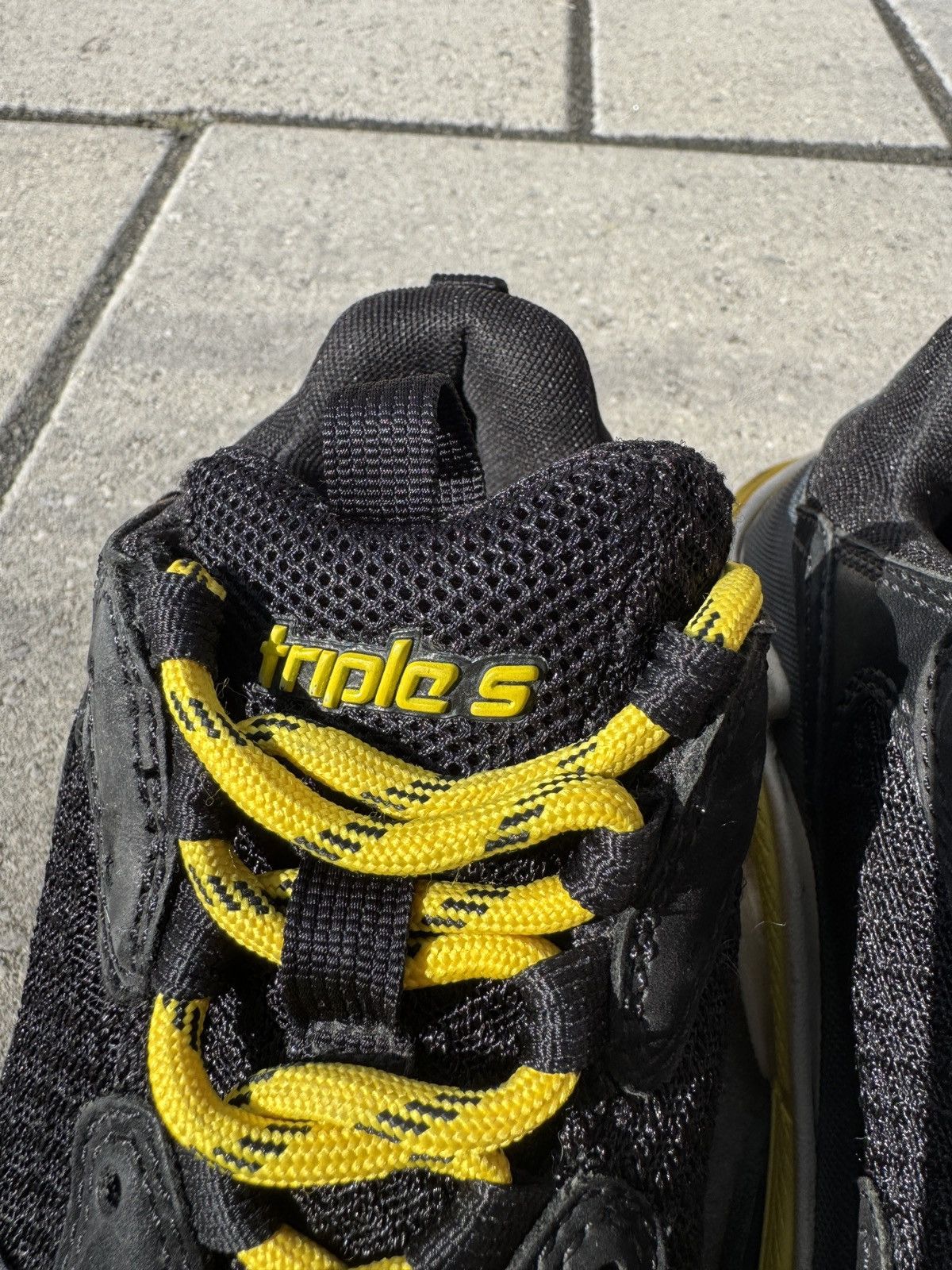 Balenciaga Balenciaga Triple S Distressed Sneakers Black/Yellow Size US 7 / IT 37 - 11 Thumbnail