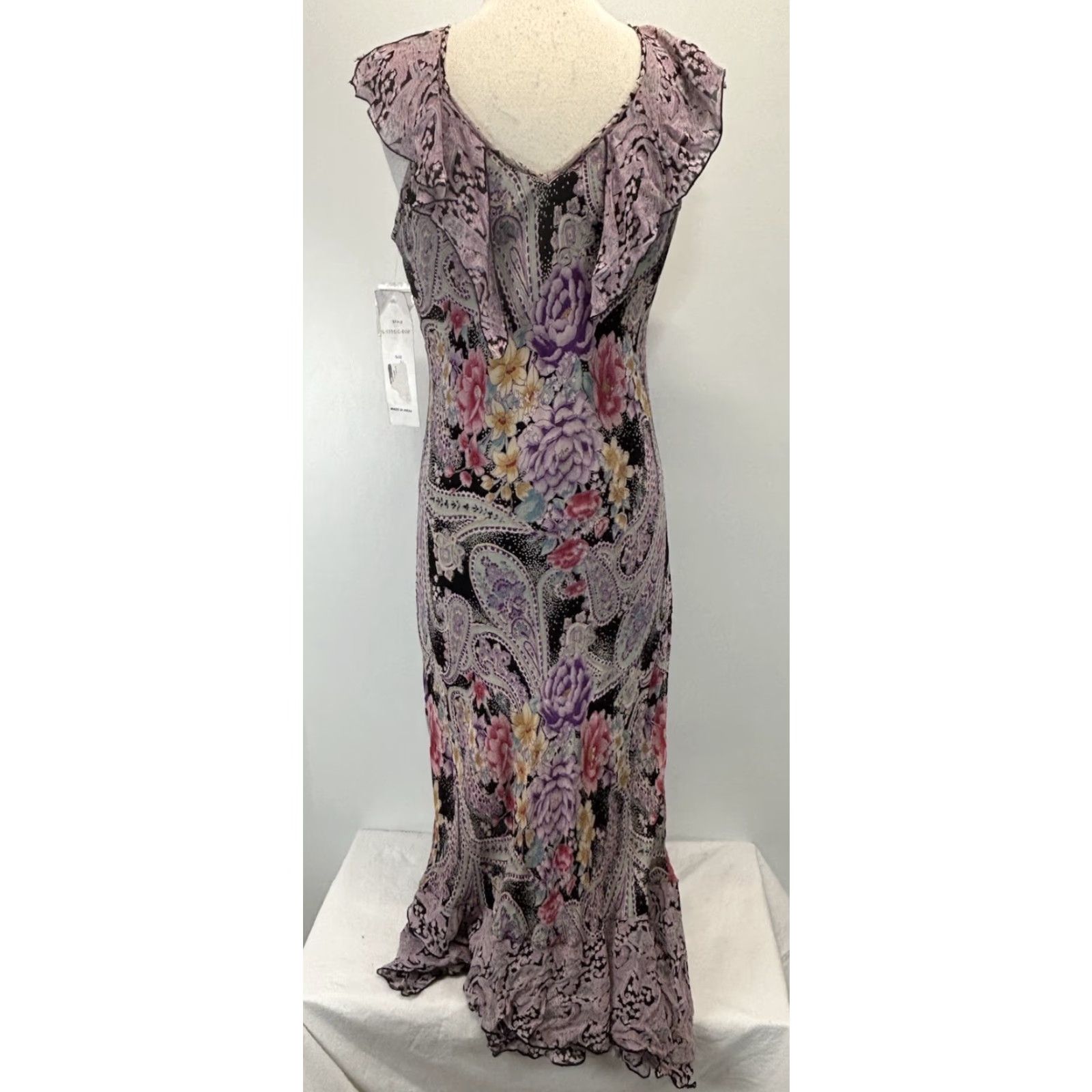 Vintage VINTAGE Lola P Slip Maxi Dress Purple Paisley Fairy Whimsigoth M Womens Size M / US 6-8 / IT 42-44 - 3 Thumbnail