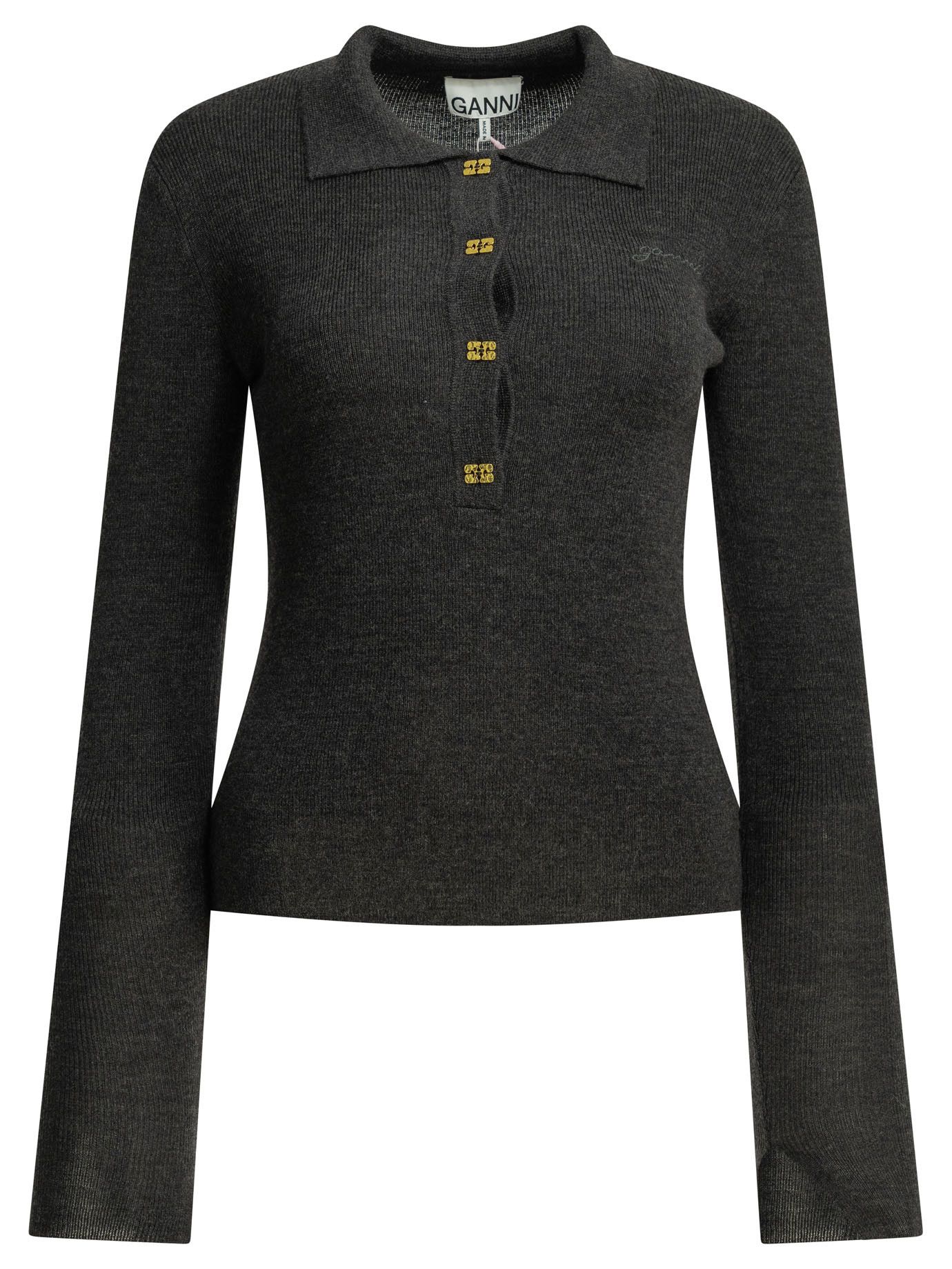 Ganni Ganni Logo Polo Sweater tag size M Women - USA Duties Paid Size M / US 6-8 / IT 42-44 - 1 Thumbnail
