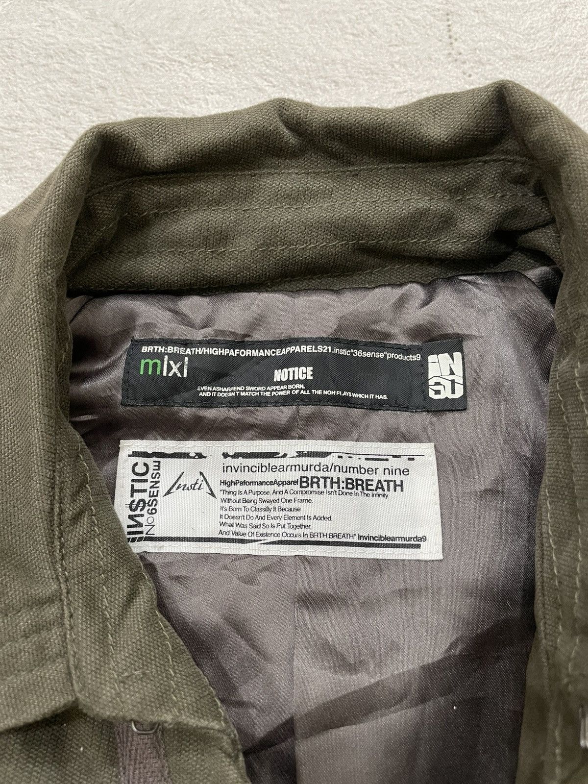 Japanese Brand Invincible x Number Nine BRTH:BREATH Olive Padded Coat Y2K Size US XL / EU 56 / 4 - 4 Thumbnail
