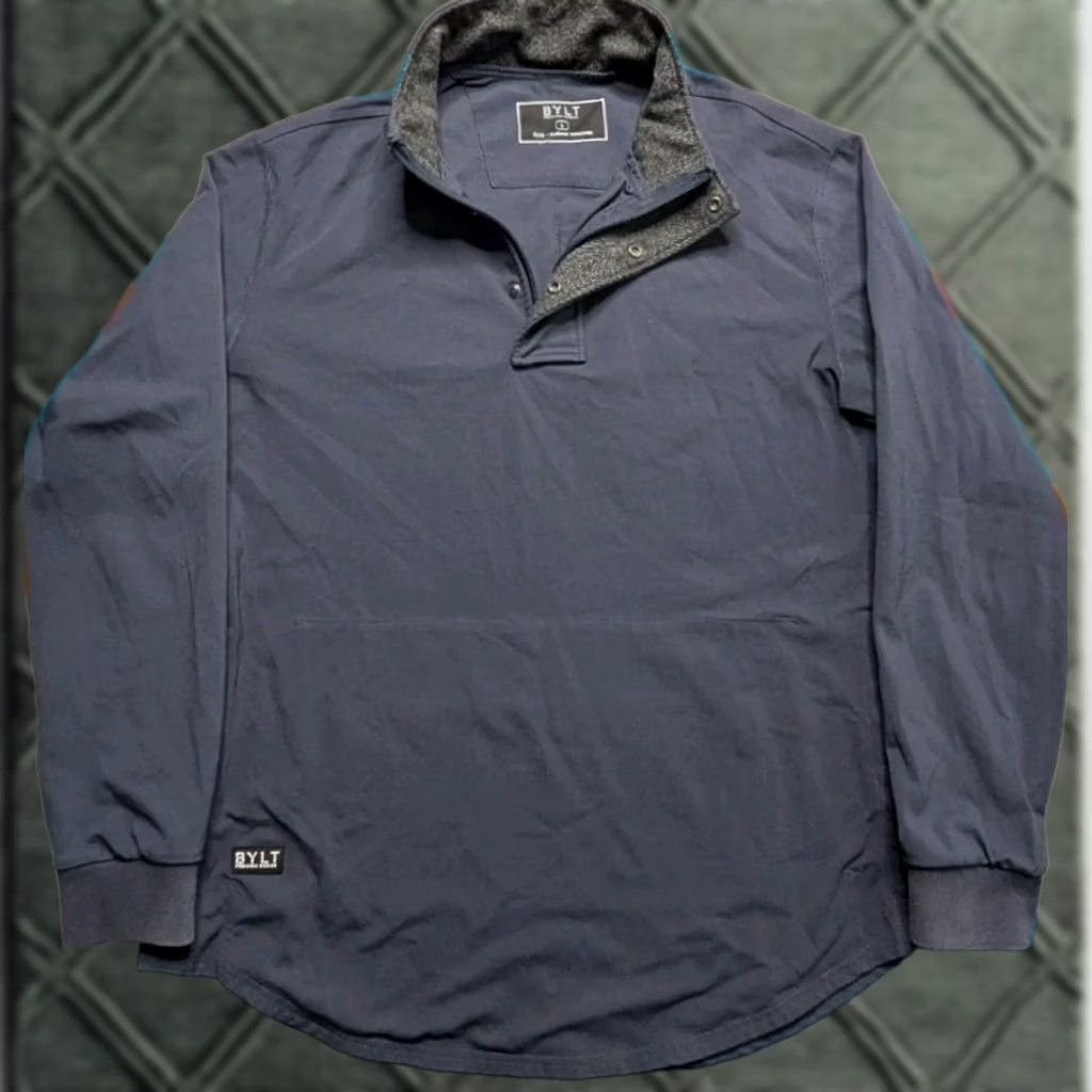 Vintage BYLT Elite Fairway Pullover Jacket 1/4 Zip Golf Stretch L Blue Magnetic Buttons Size US L / EU 52-54 / 3 - 1 Thumbnail