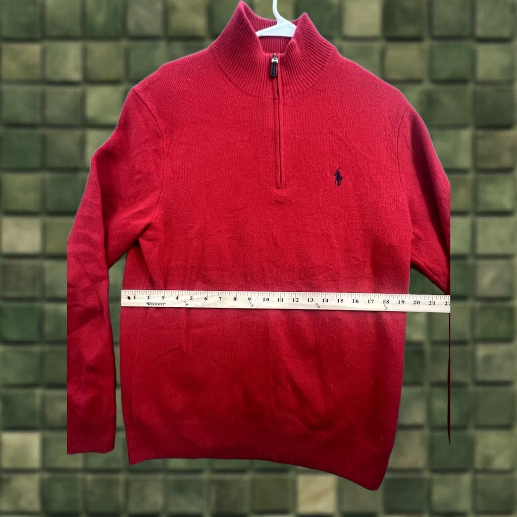 Polo Ralph Lauren Polo Ralph Lauren Sweater Pullover 1/4 Zip M Red Mens Knit Logo Embroidered Mock Neck Casual Christmas Holiday Classic Preppy Size US M / EU 48-50 / 2 - 1 Thumbnail