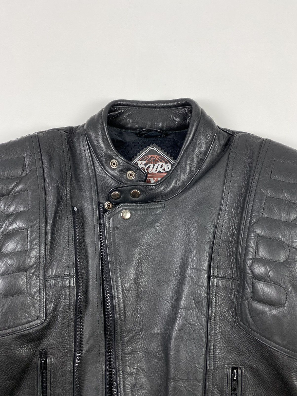 Vintage 1990’s Vintage Euro Style Heavy Leather Biker Jacket Size US M / EU 48-50 / 2 - 2 Thumbnail