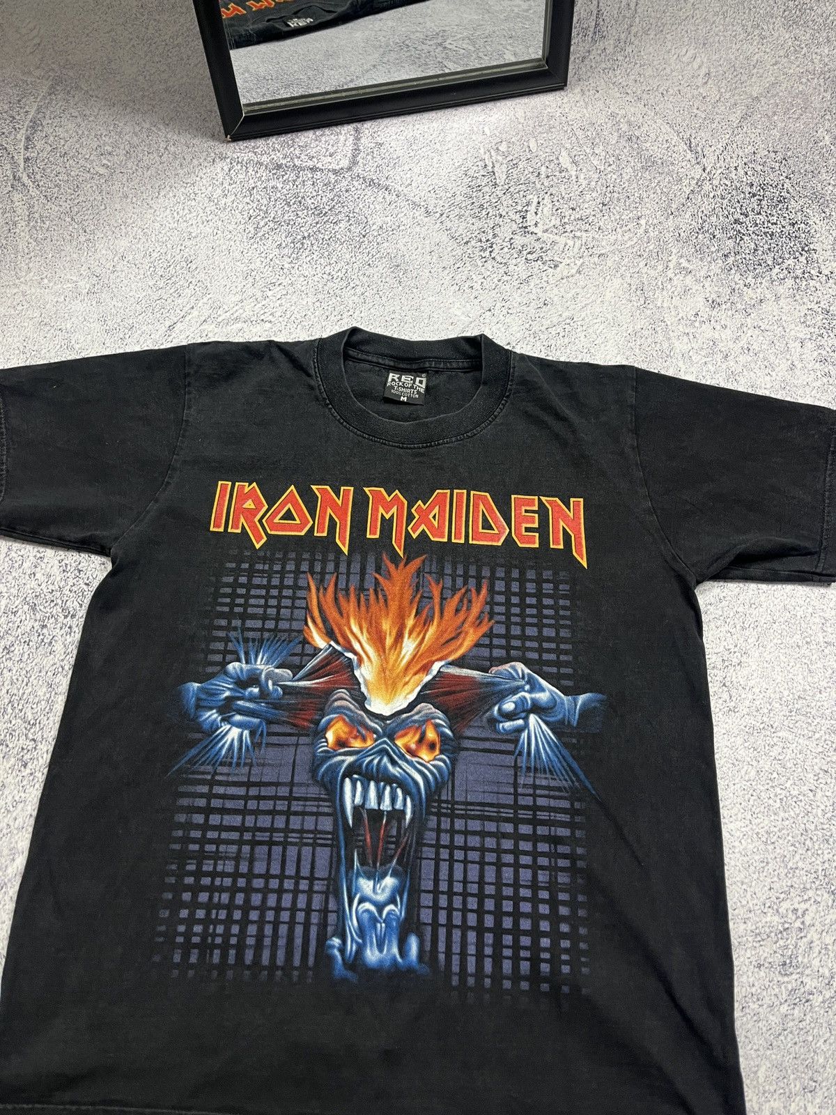 Band Tees × Iron Maiden Crazy Iron Maiden Overprint Double Sided Rock T Shirt Y2k Size US M / EU 48-50 / 2 - 5 Thumbnail