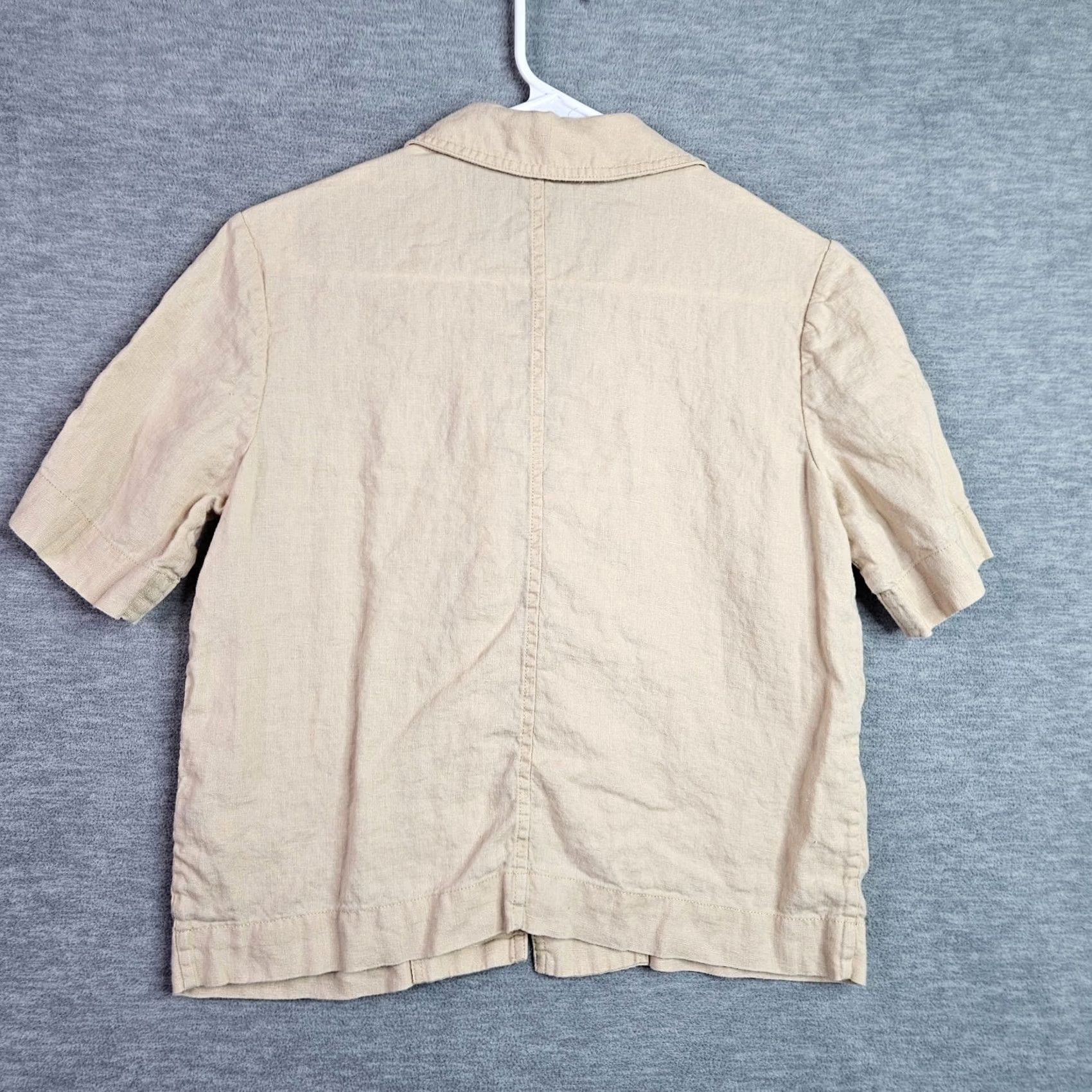 Everlane Everlane Linen Button Shirt Beige Short Sleeve XS Women Casual Shirt Size XS / US 0-2 / IT 36-38 - 2 Thumbnail