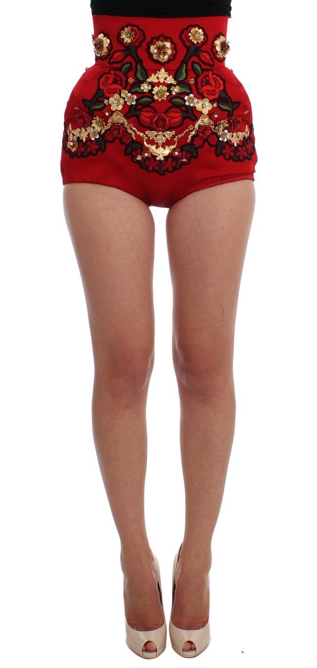 Dolce & Gabbana Enchanted Sicilian Rose Embroidered Mini Women's Shorts Size 28" / US 6 / IT 42 - 1 Thumbnail