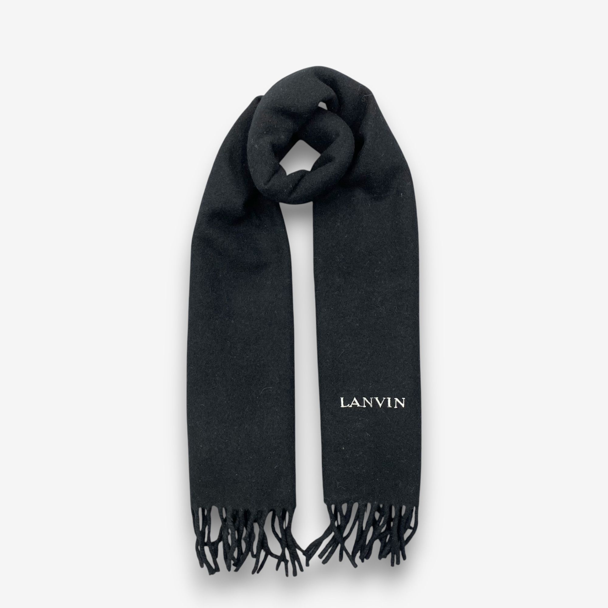 Lanvin Vintage Lanvin Scarf Muffler Wool Winter Fringe Scarves Size ONE SIZE - 1 Thumbnail