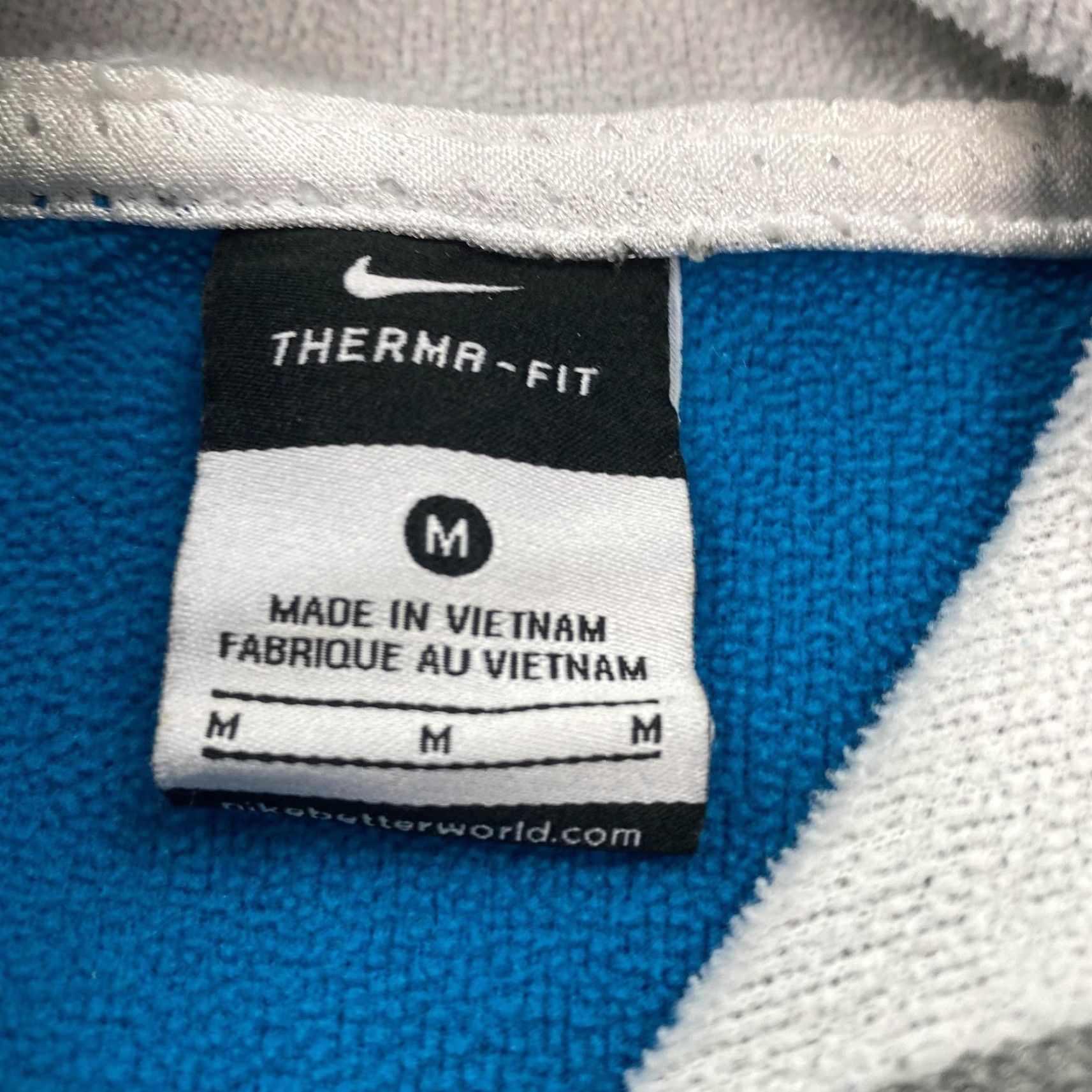 Nike Nike Therma Hoodie Womens M Blue Gray Swoosh Just Do It Thumbholes Crew Neck Pullover Thermal Fleece Pockets Graphic Print Colorblock Size M / US 6-8 / IT 42-44 - 6 Thumbnail