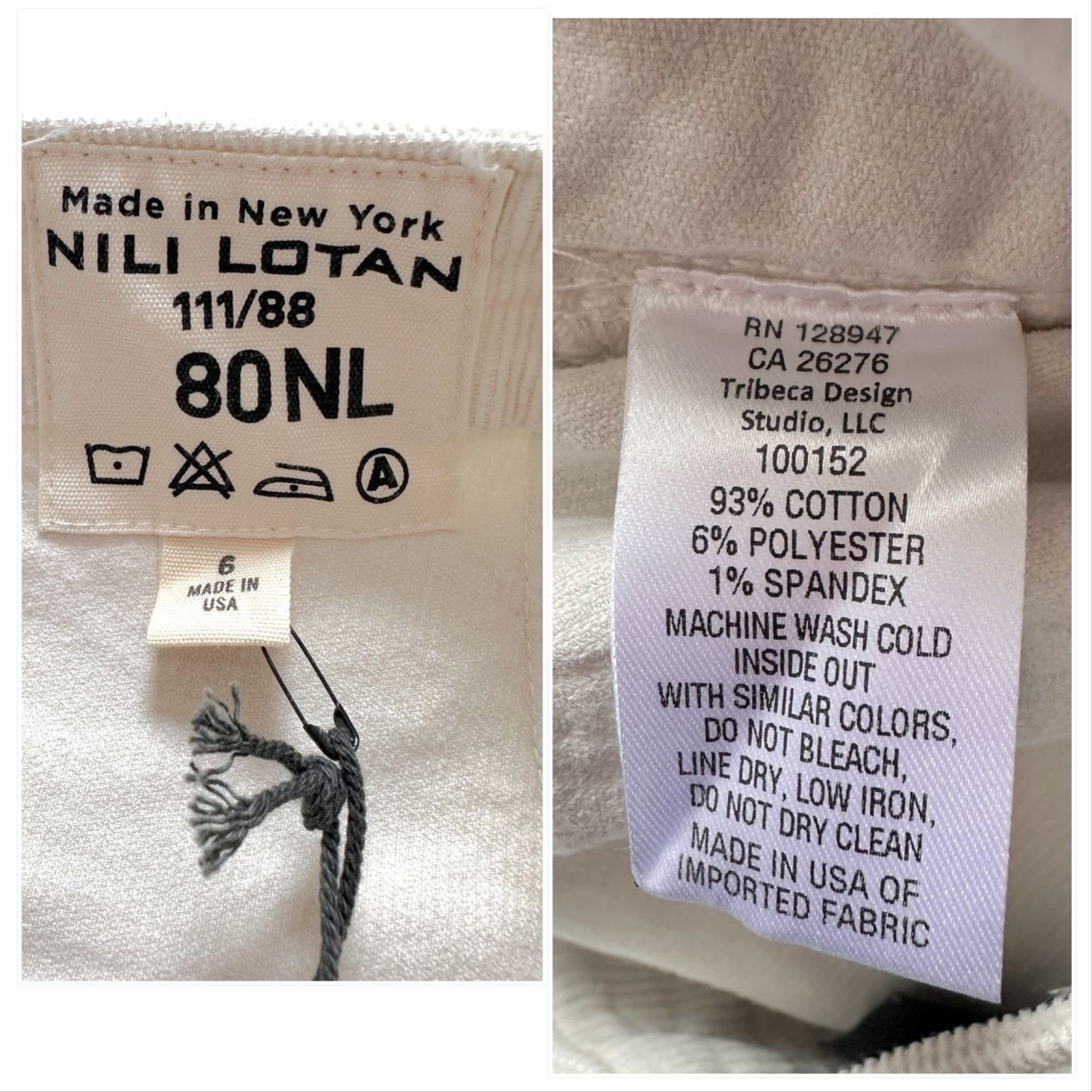 Nili Lotan Nili Lotan Jenna Pants in Corduroy, Winter White, 6 Size 28" / US 6 / IT 42 - 5 Thumbnail