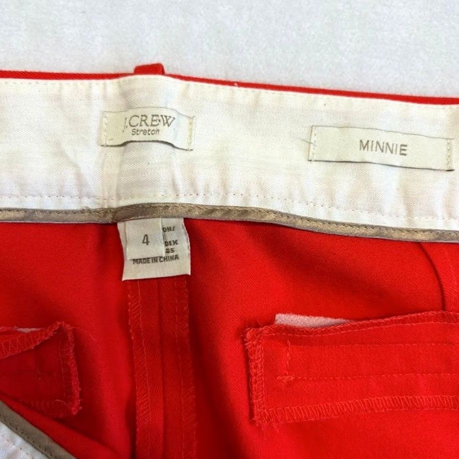 J.Crew J.CREW Minnie Ankle Pants Dress Pants Cropped Mid Rise Red Trouser Slim Fit Stretch Cotton Spandex Women's Size 4 Size 27" / US 4 / IT 40 - 6 Thumbnail