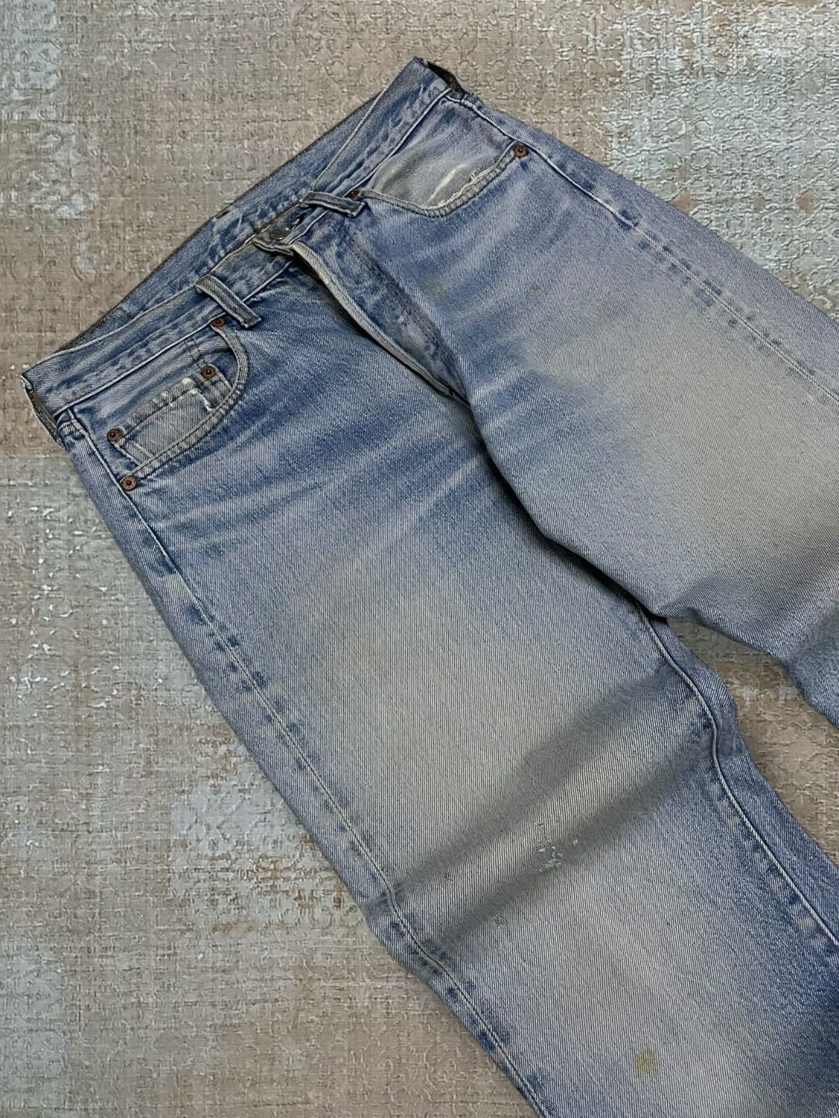 Levi's Vintage Clothing Vintage 1990s Designer Levis 501 Distressed Selvedge Denim Size US 32 / EU 48 - 7 Thumbnail