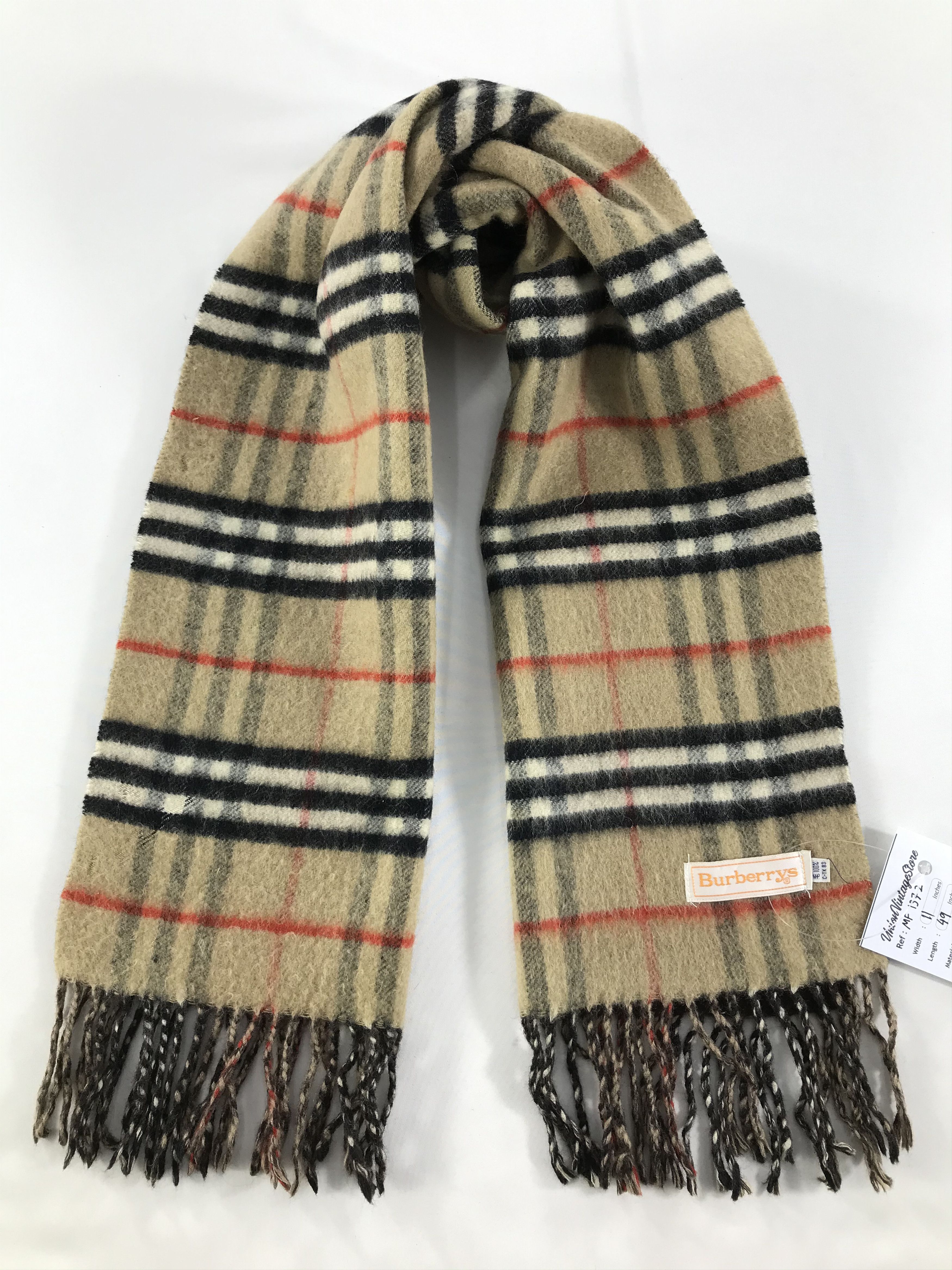 Burberry Vintage Burberry Scarf/Muffler/Neckwear MF1372 Size ONE SIZE - 1 Thumbnail