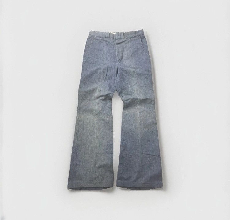 Vintage × Wrangler 70’s Wrangler Bell Bottom Slacks Cotton Trousers Flare Disco Size US 31 - 1 Thumbnail