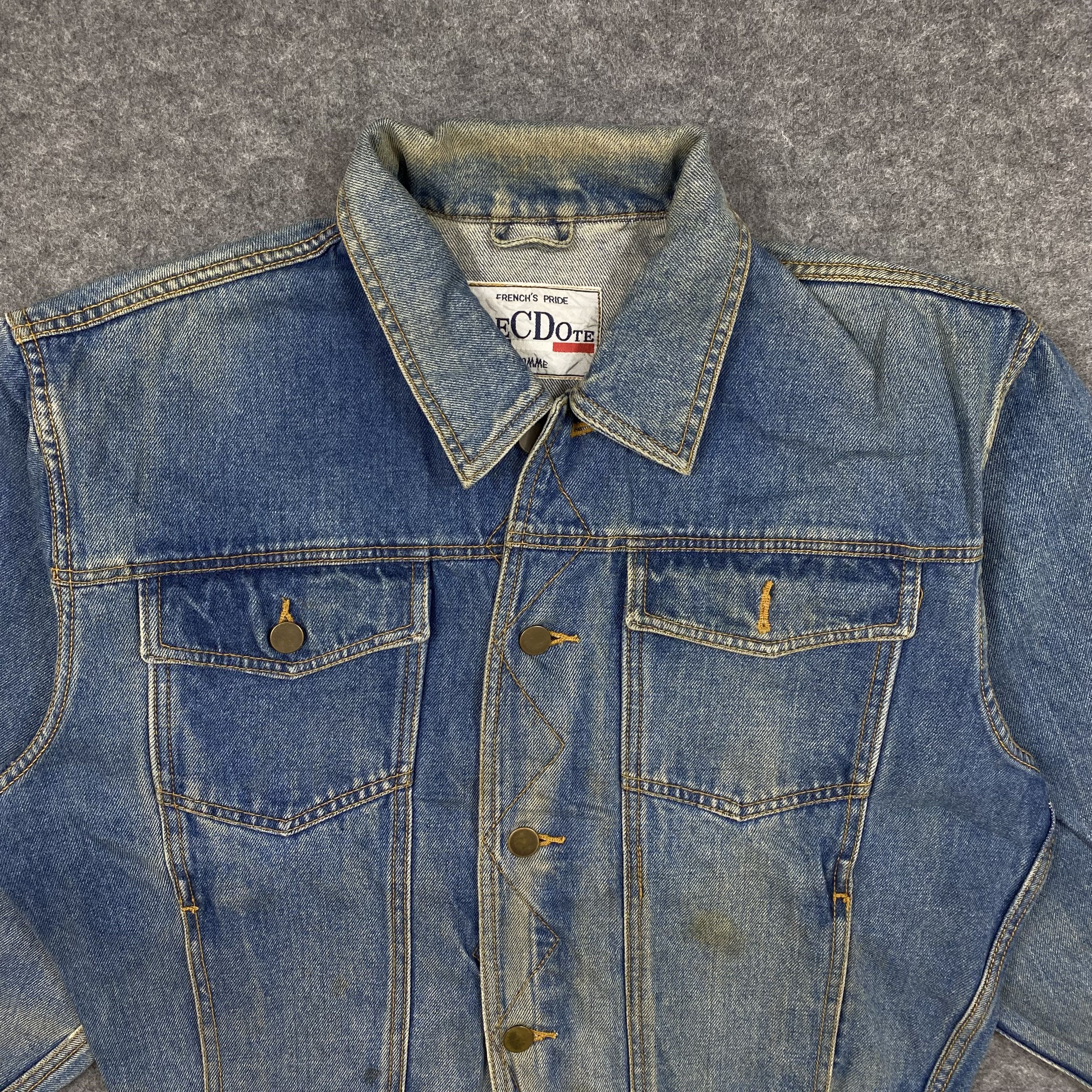 Japanese Brand Vintage 90s Anecdote Homme French's Pride Denim Trucker-J599 Size US L / EU 52-54 / 3 - 6 Thumbnail