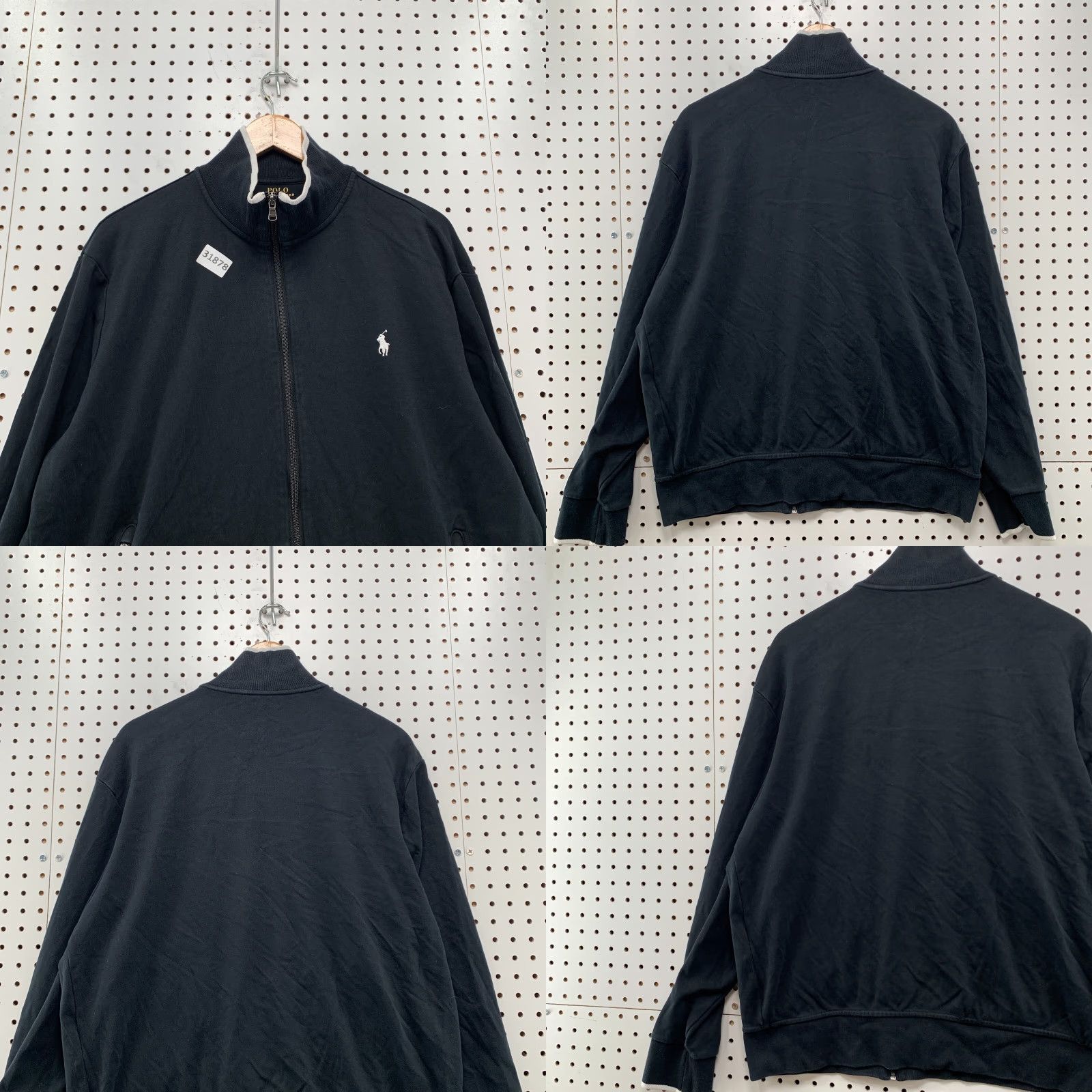 Polo Ralph Lauren Polo Ralph Lauren Track Jacket Mens Large Black White Pony Zip Preppy Size US L / EU 52-54 / 3 - 8 Thumbnail