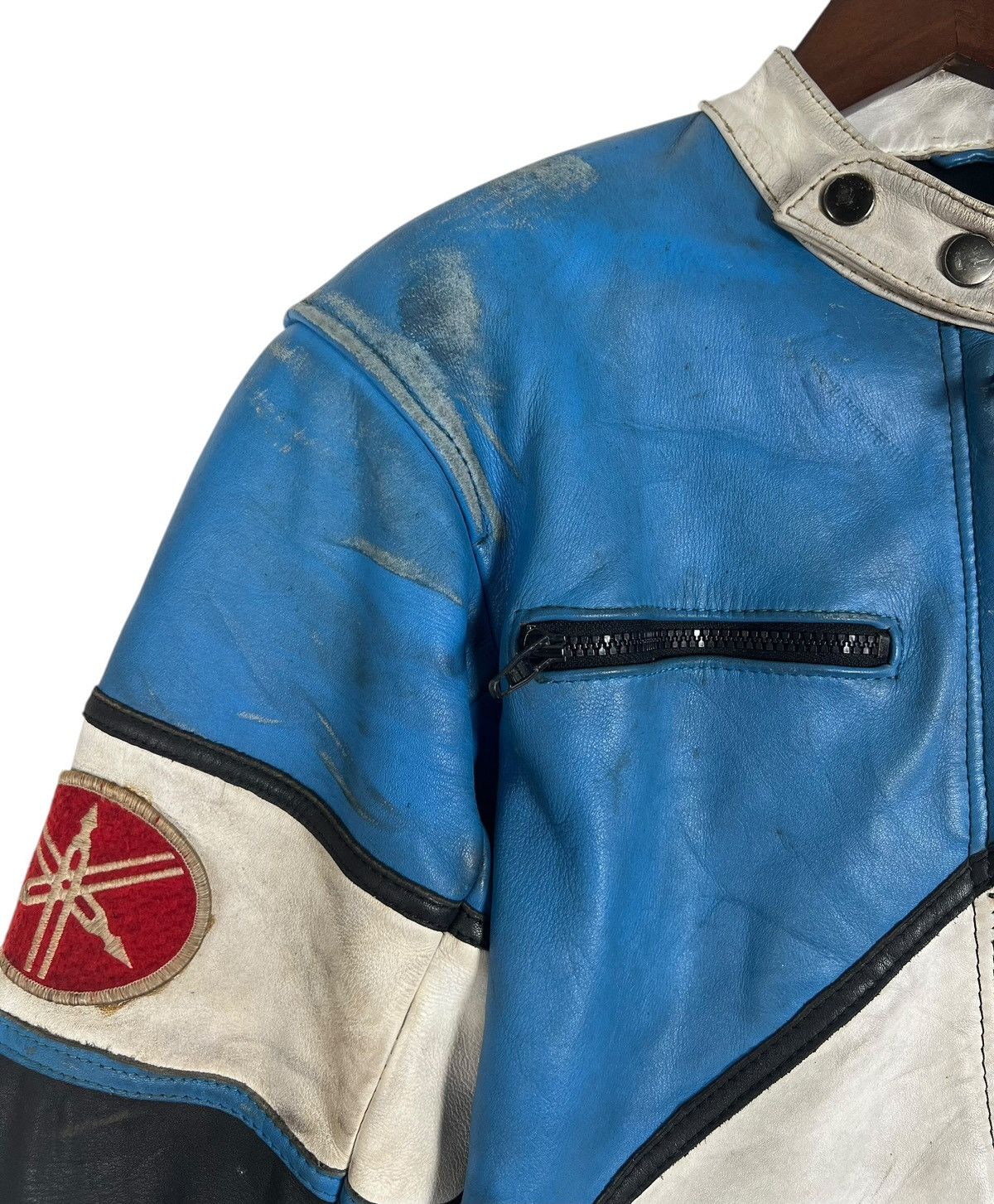 Japanese Brand 90s Vintage Racing Team Series Yamaha Dunlop Leather Jacket Size US M / EU 48-50 / 2 - 5 Thumbnail
