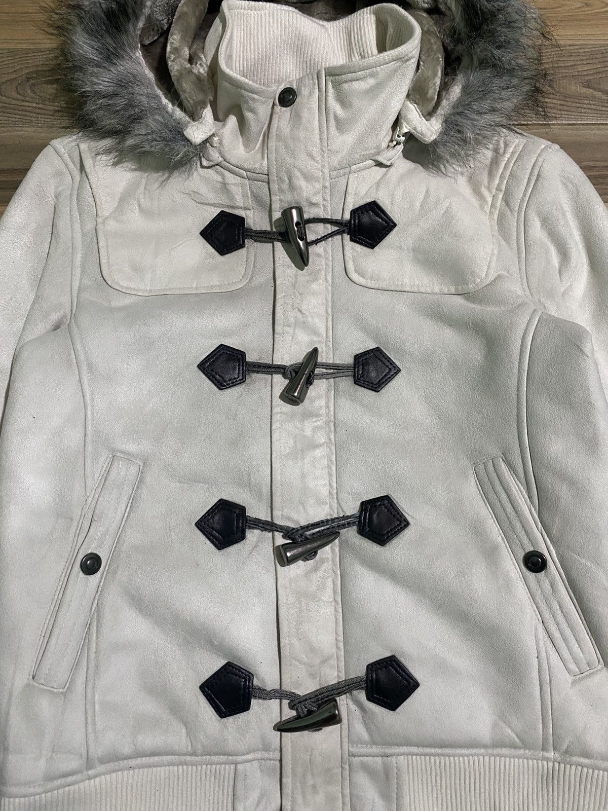 Le Grande Bleu (L.G.B.) ROUSHATTE SUEDE FUR PUNK GOTHIC BOMBER JACKET Size US L / EU 52-54 / 3 - 3 Thumbnail