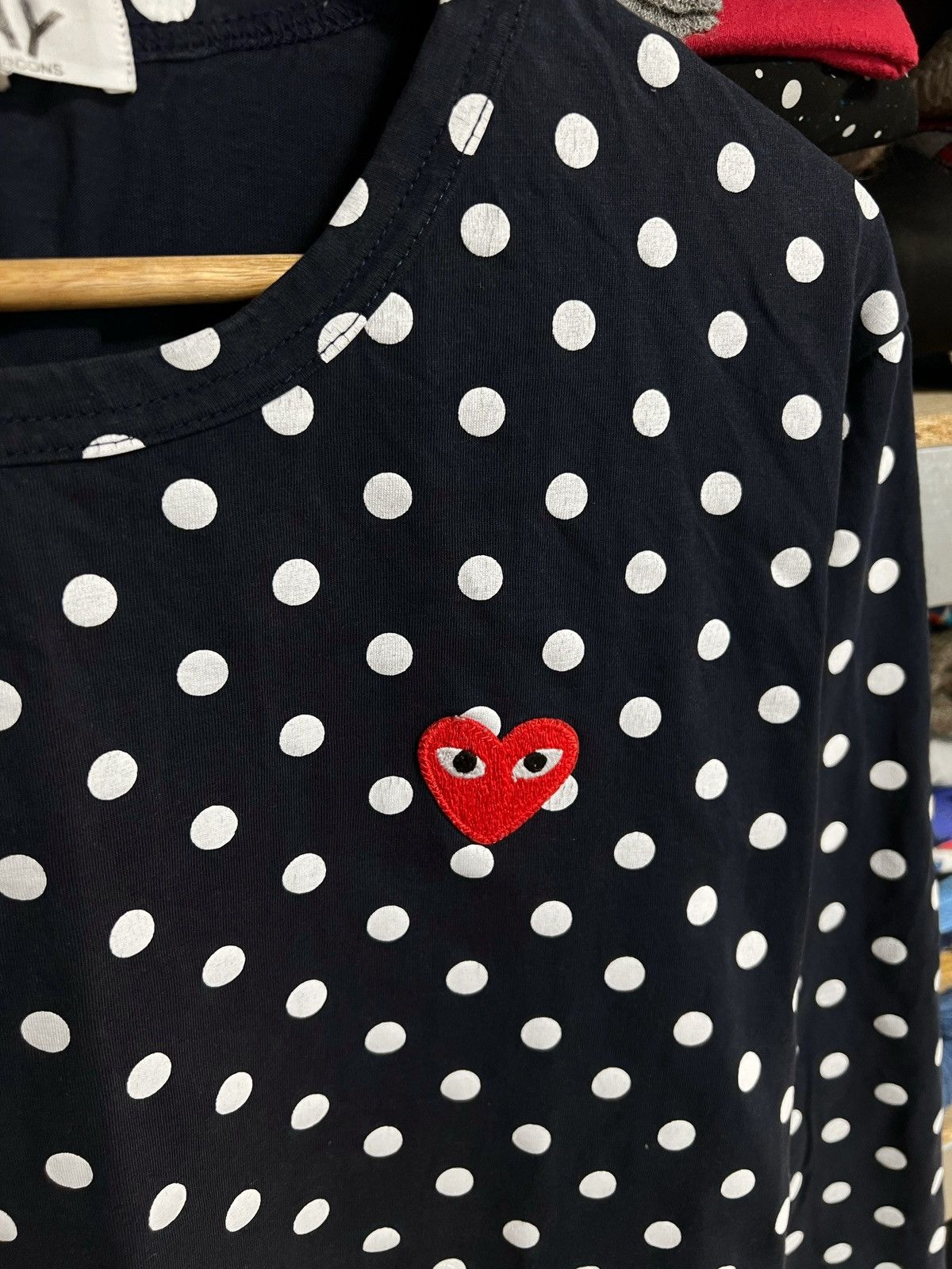 CDG by Comme des Garcons PLAY Comme des Garcons Polka Dot Women's Long Sleeve T-Shirt Size L / US 10 / IT 46 - 3 Thumbnail
