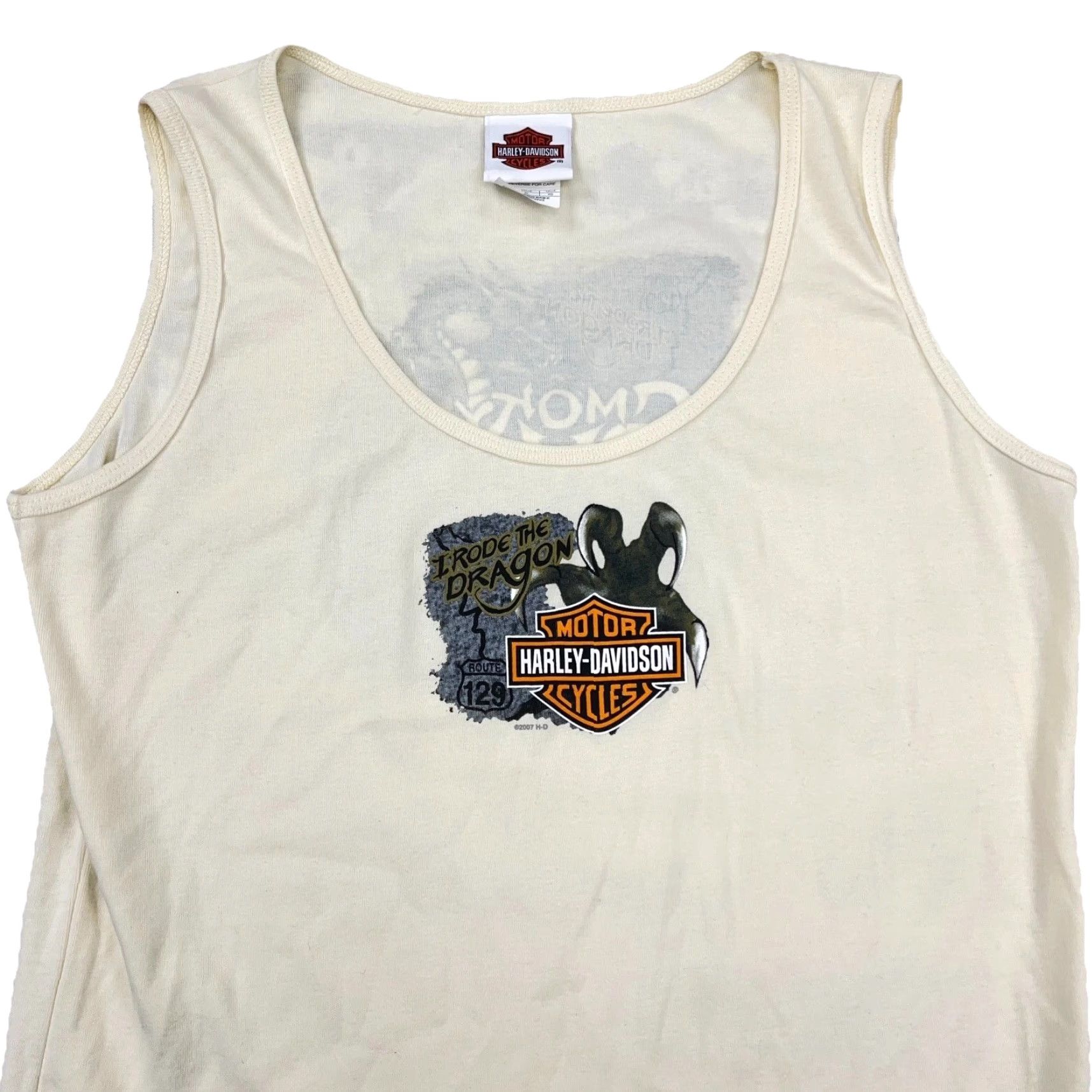 Harley Davidson VINTAGE Harley-Davidson Shirt Women XL White Tank Top Tee Dragon Y2K Ladies Top Size XL / US 12-14 / IT 48-50 - 4 Thumbnail
