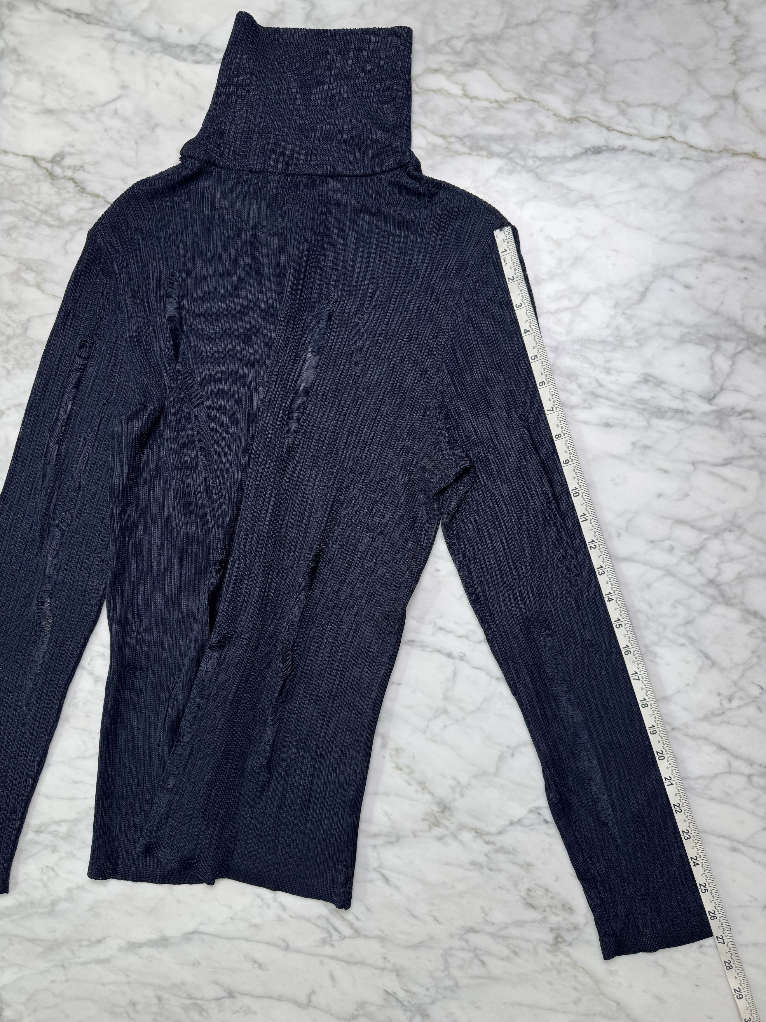 LGN LOUIS GABRIEL NOUCHI Navy Cutout Turtleneck Size US L / EU 52-54 / 3 - 7 Thumbnail