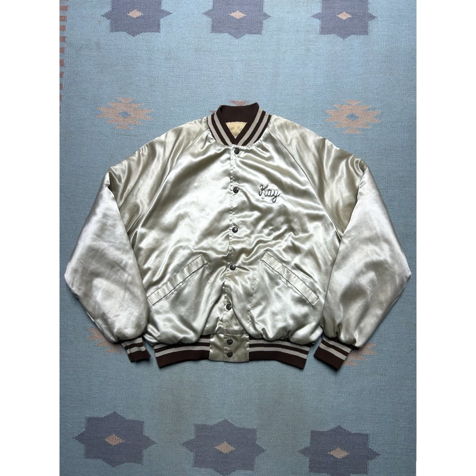 Vintage VINTAGE 80s satin bomber jacket Shelby cobra muscle car chainstitch Detroit Medium Size US M / EU 48-50 / 2 - 5 Thumbnail