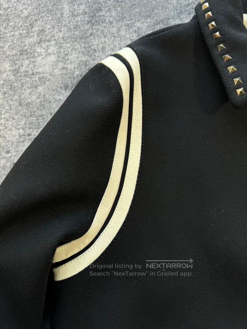 Valentino Valentino Black & White Patchwork Rivet Wool Baseball Uni Size US M / EU 48-50 / 2 - 5 Thumbnail