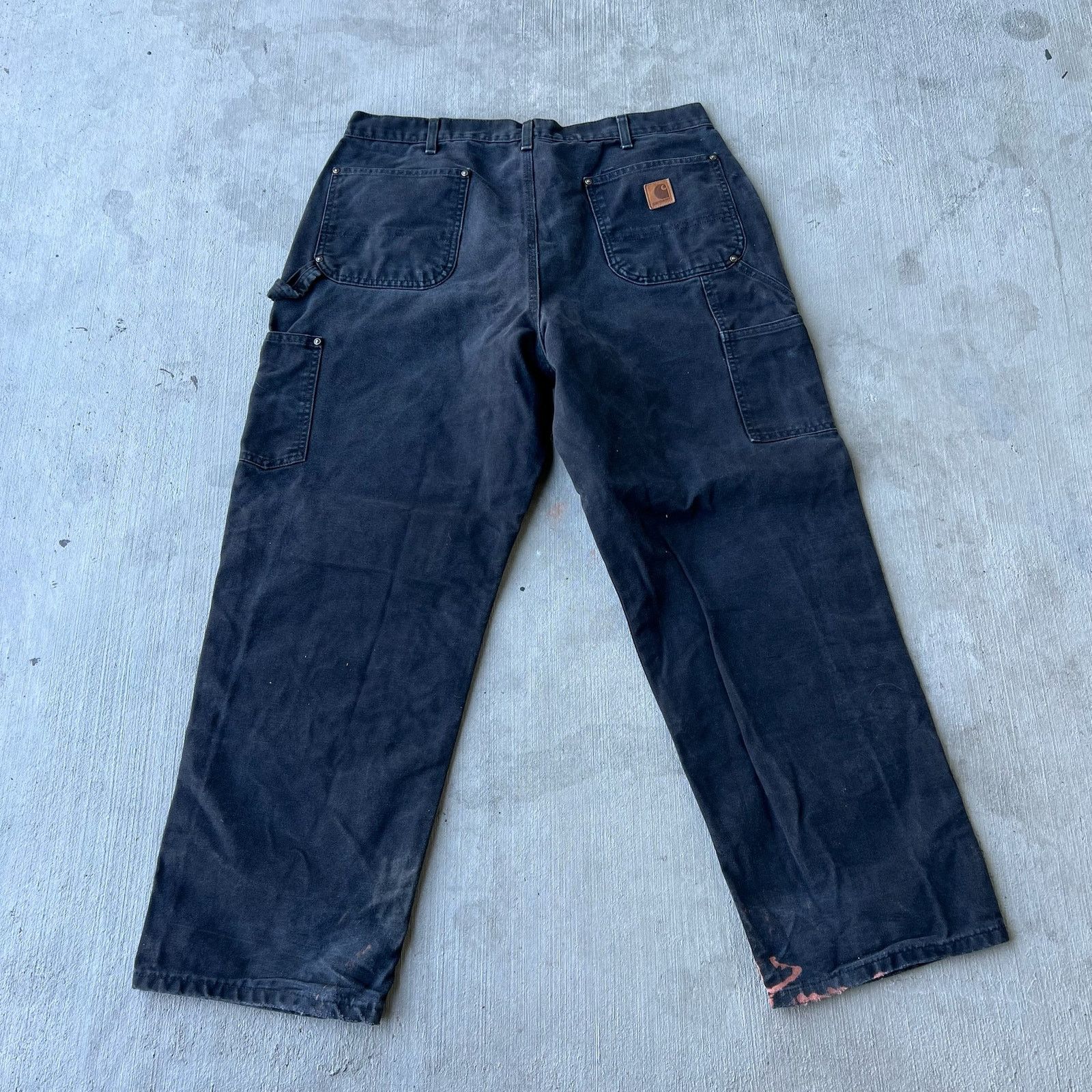 Carhartt × Vintage Carhartt faded black double knee work wear carpenter pants Size US 36 / EU 52 - 6 Thumbnail