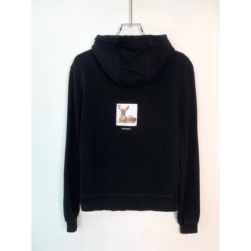 Burberry Burberry Black Deer Print Hoodie XS Cotton Size US XS / EU 42 / 0 - 6 Thumbnail