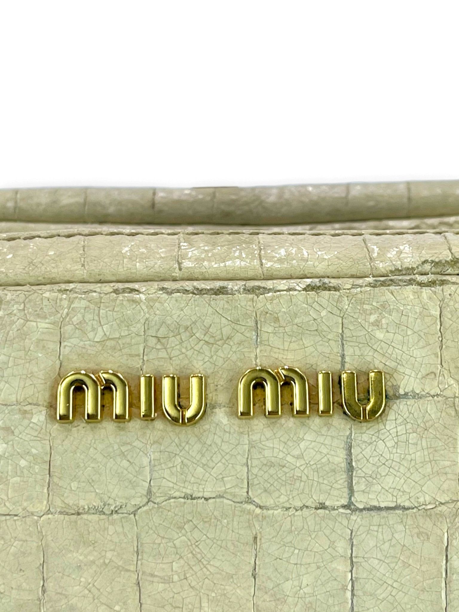 Miu Miu Miu Miu Crocodile Embossed Leather Top Handle SKU:A00773 Size ONE SIZE - 7 Thumbnail
