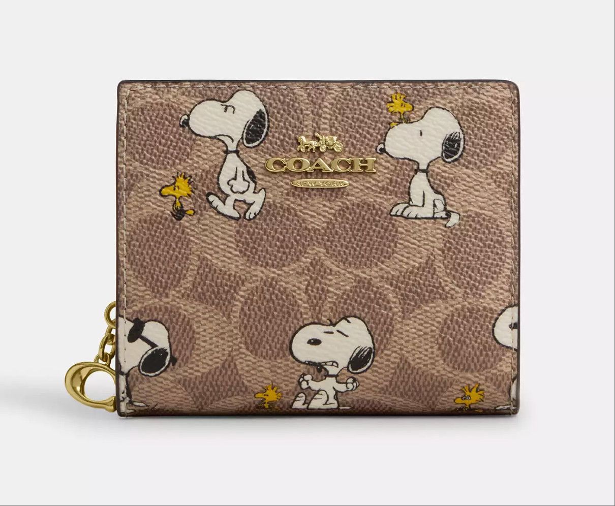 Coach Coach X Peanuts Snap Wallet With Snoopy Print CBN32 Size ONE SIZE - 7 Thumbnail