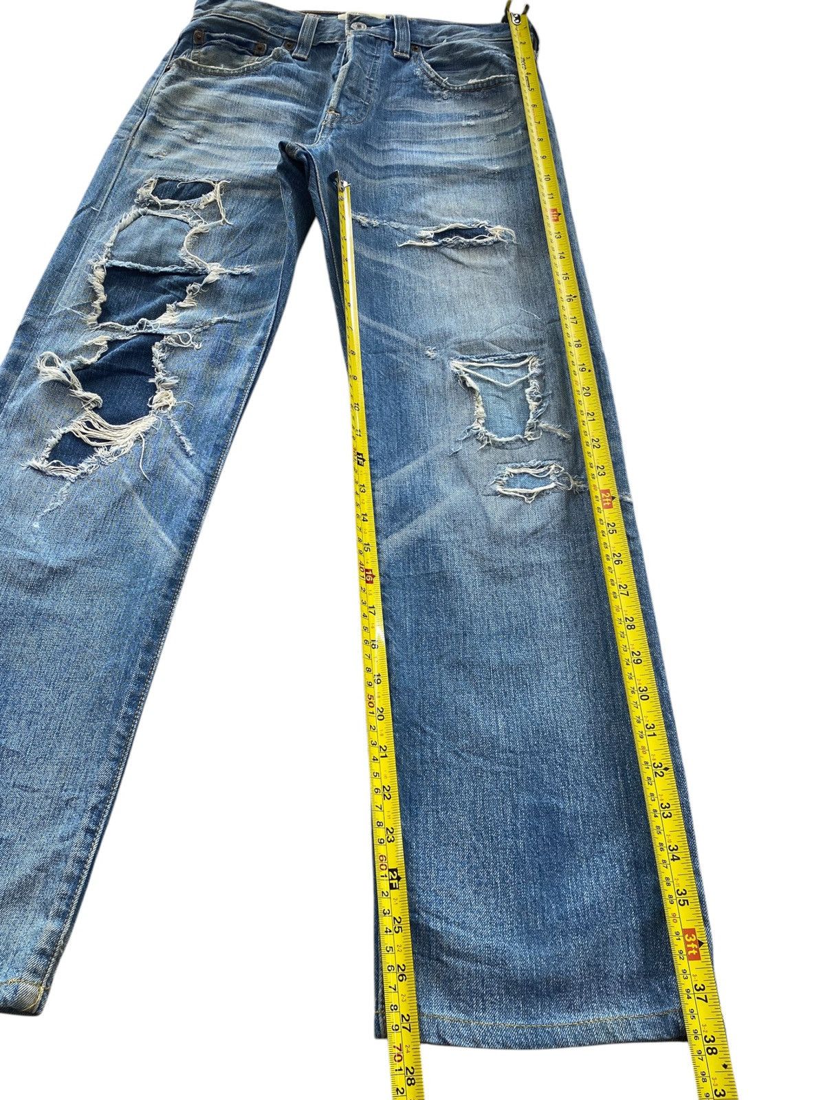 Levi's Levi’s 501 Distressed Whiskered Style Straight Leg Jeans Size US 29 - 8 Thumbnail