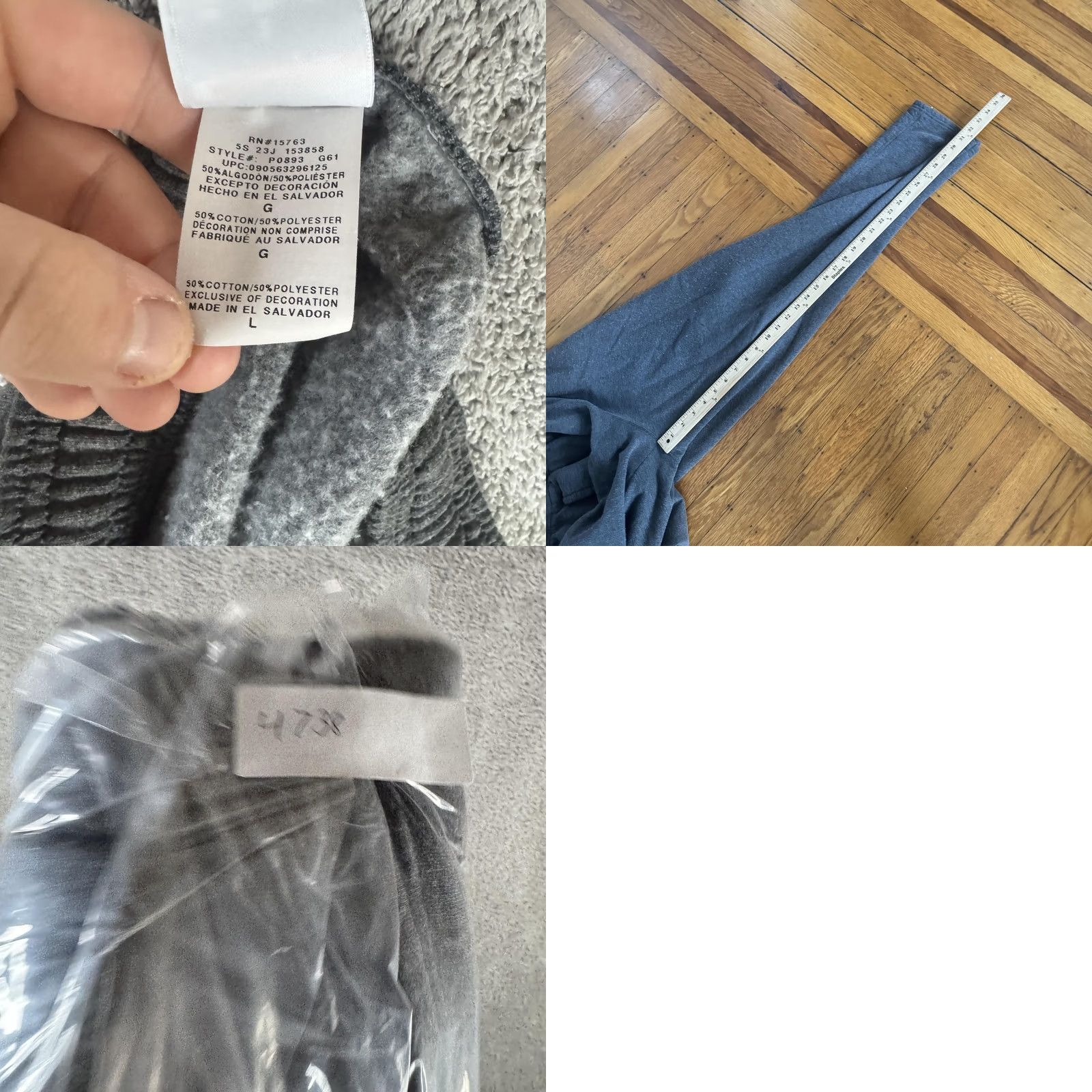 Champion Champion Sweatpants Mens Large Gray Fleece Open Bottom Elastic Waist Lounge Size US 33 - 9 Thumbnail