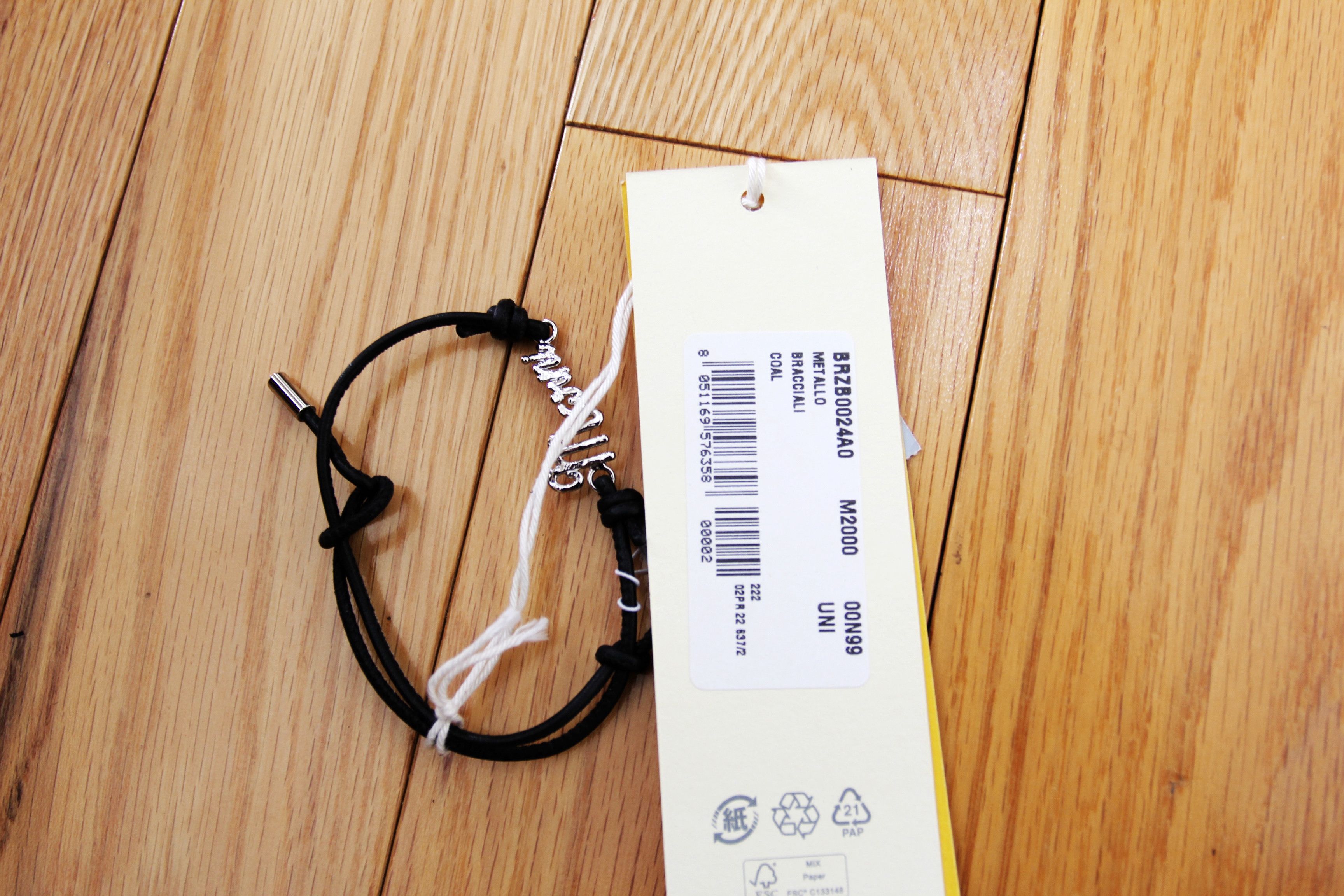 Marni BNWT AW22 MARNI LOGO PLAQUE ROPE BRACELET COAL Size ONE SIZE - 4 Thumbnail